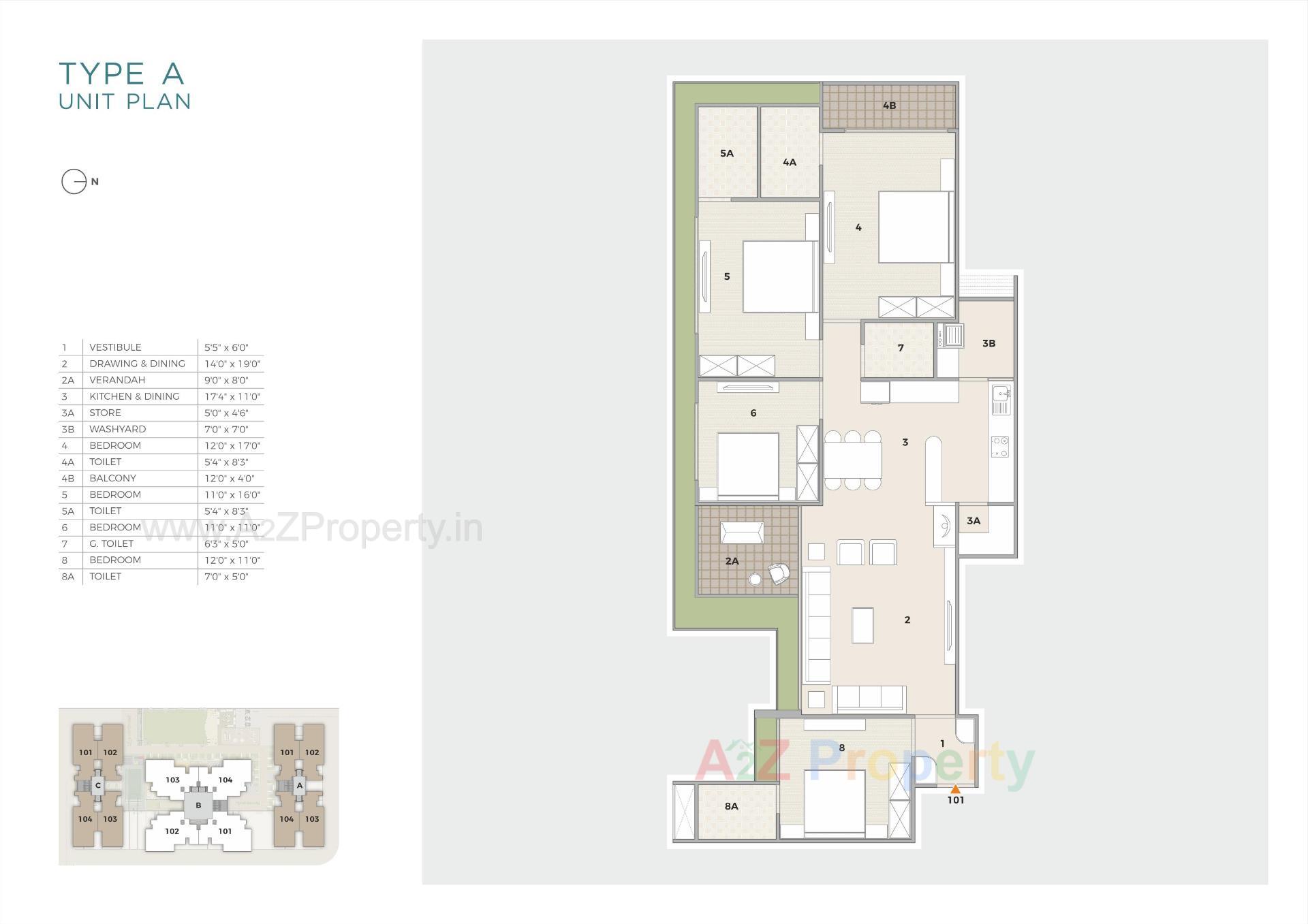 Layout of real estate project Turquoise Grandeure located at Godhavi, Ahmedabad, Gujarat
