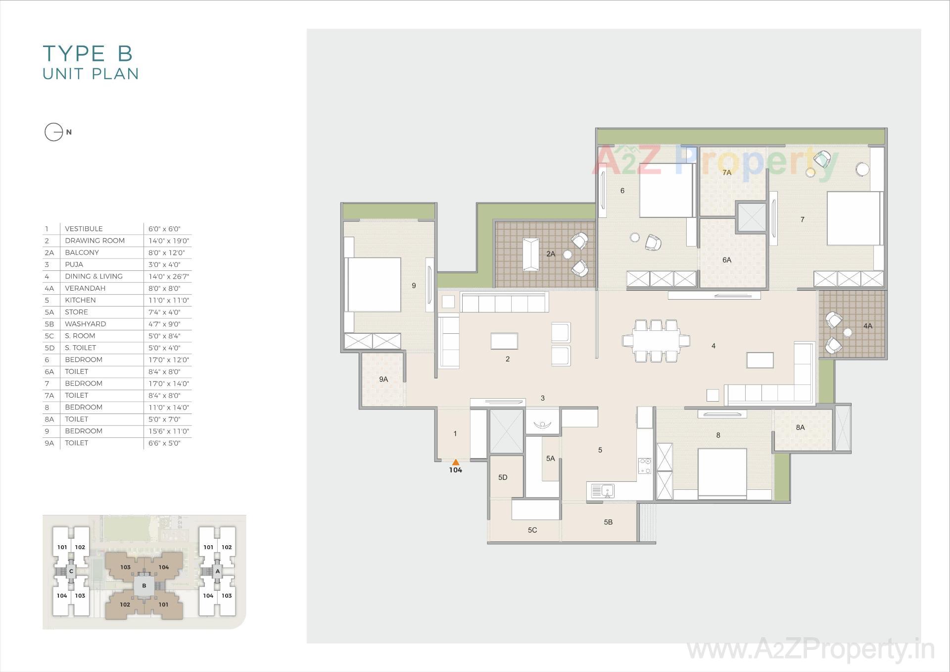 Layout of real estate project Turquoise Grandeure located at Godhavi, Ahmedabad, Gujarat