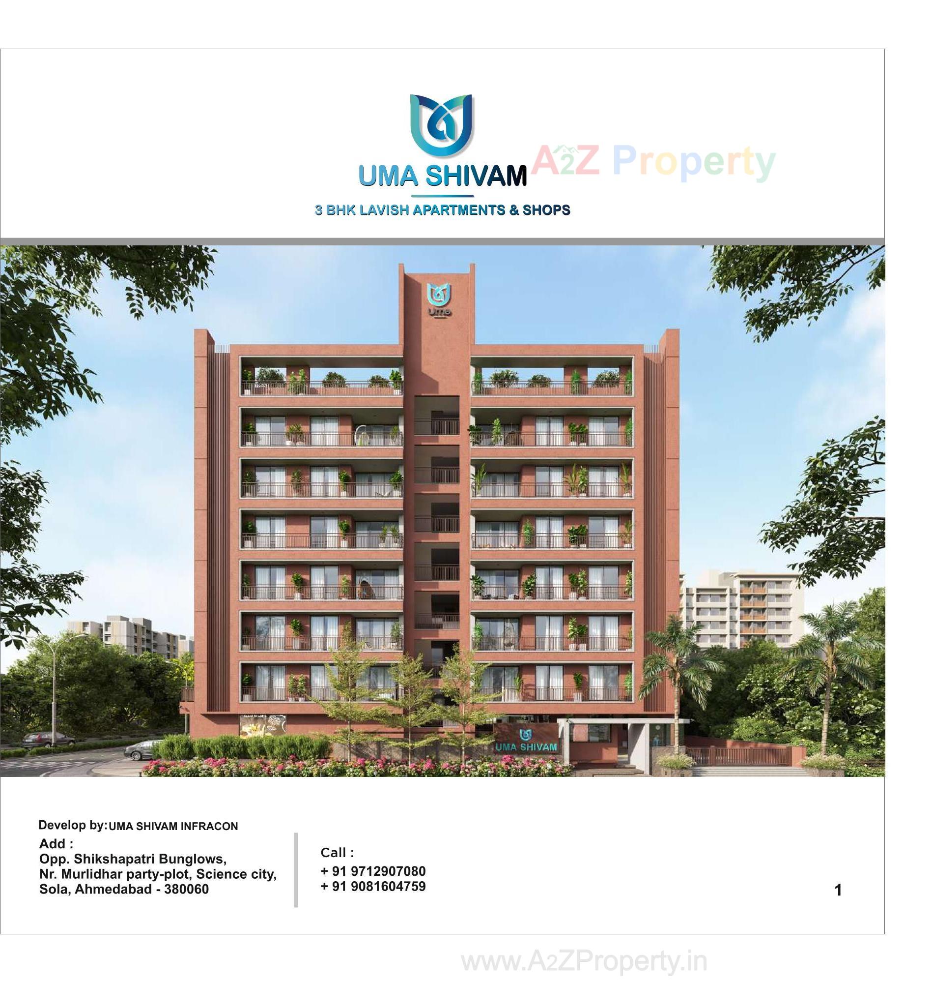 3D Elevation of real estate project Uma Shivam located at Sola, Ahmedabad, Gujarat