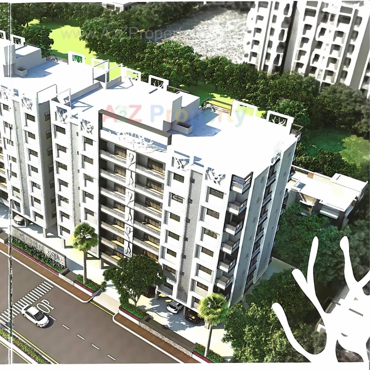 3D Elevation of real estate project Uma Vihar Elysium located at Sola, Ahmedabad, Gujarat