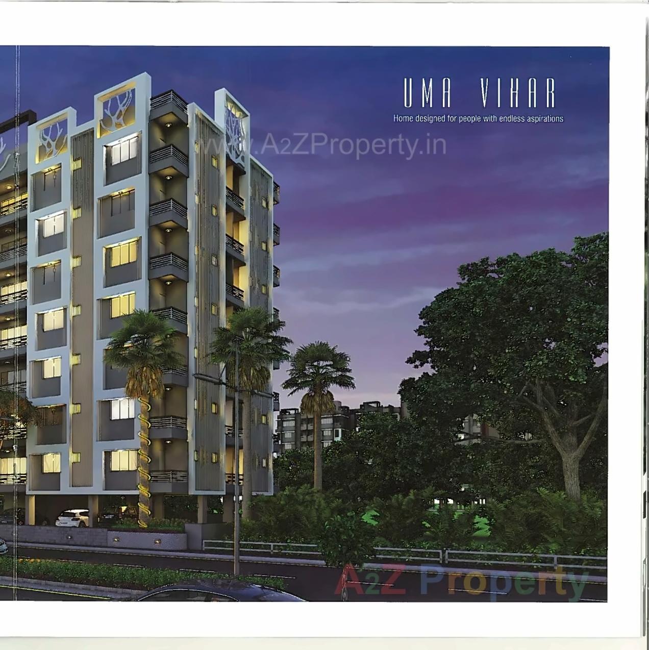3D Elevation of real estate project Uma Vihar Elysium located at Sola, Ahmedabad, Gujarat