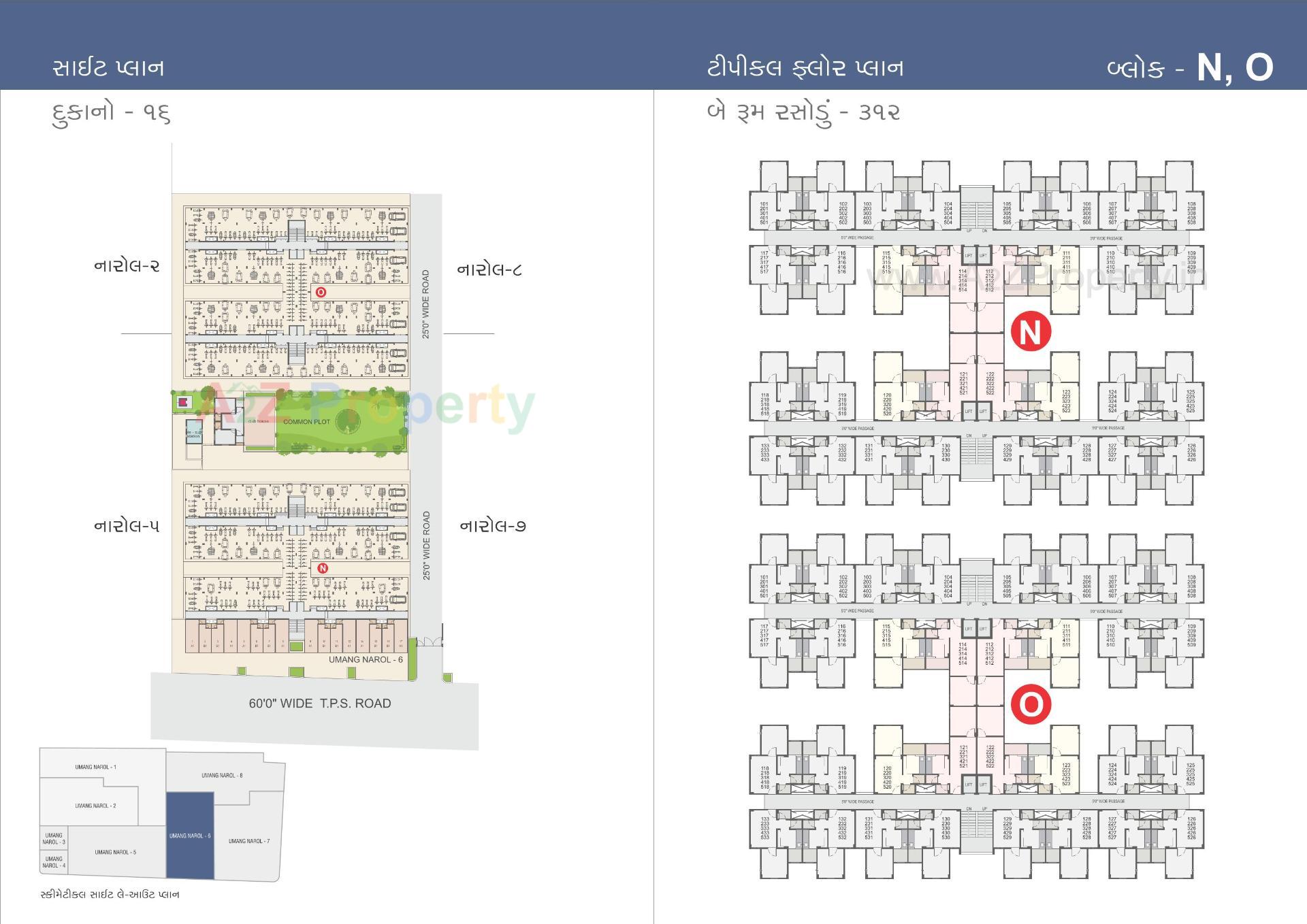 Layout of real estate project Umang Narol located at Narol, Ahmedabad, Gujarat