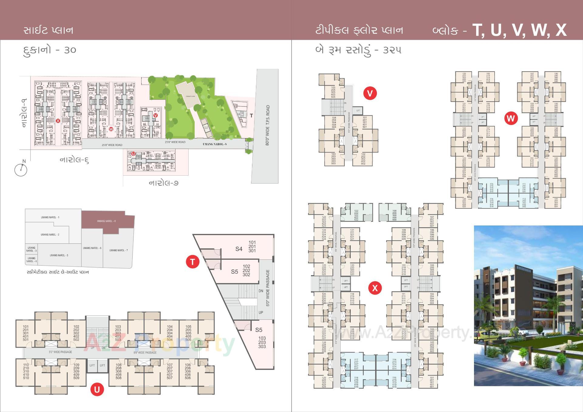 Layout of real estate project Umang Narol located at Narol, Ahmedabad, Gujarat