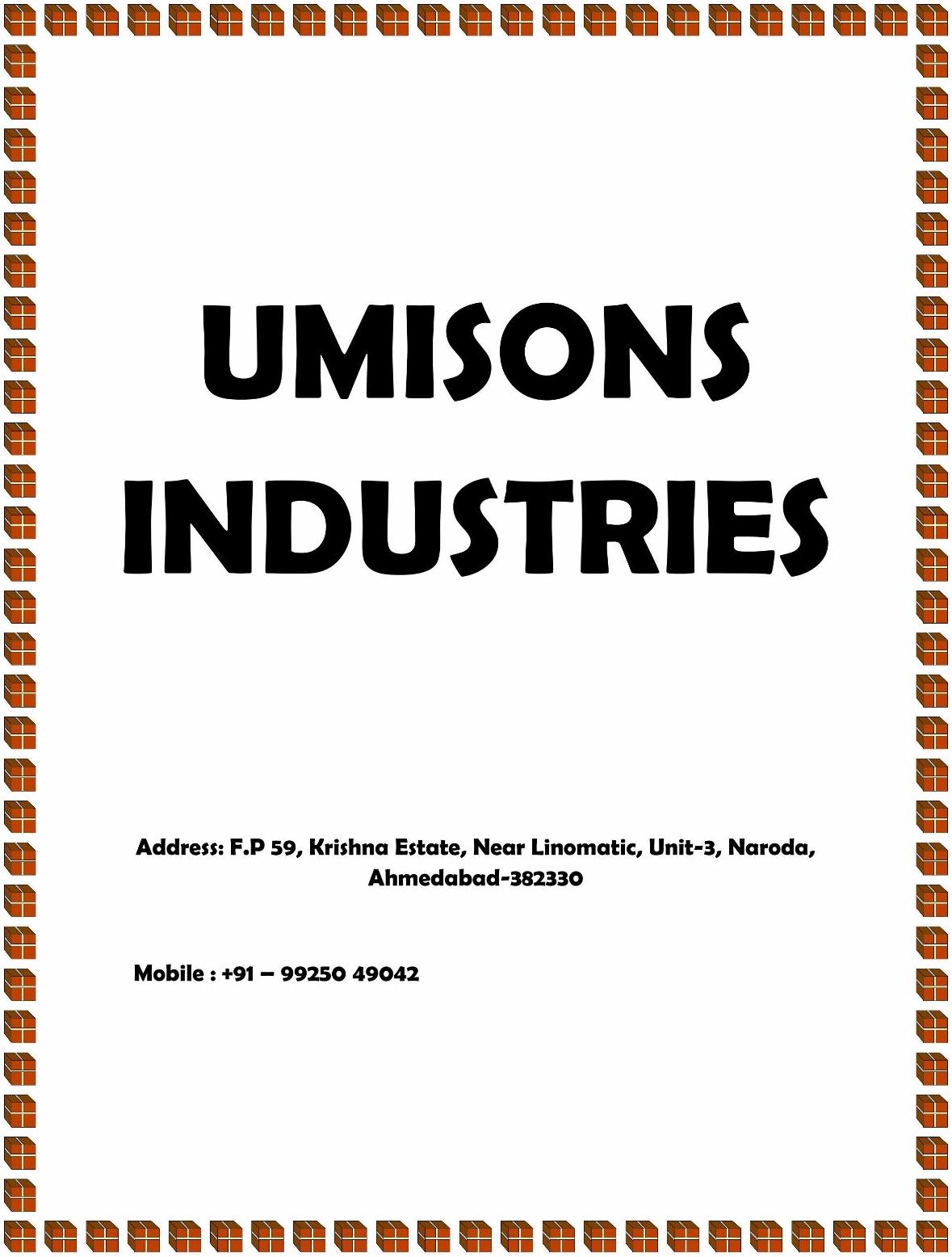  of real estate project Umisons Industries located at Naroda, Ahmedabad, Gujarat