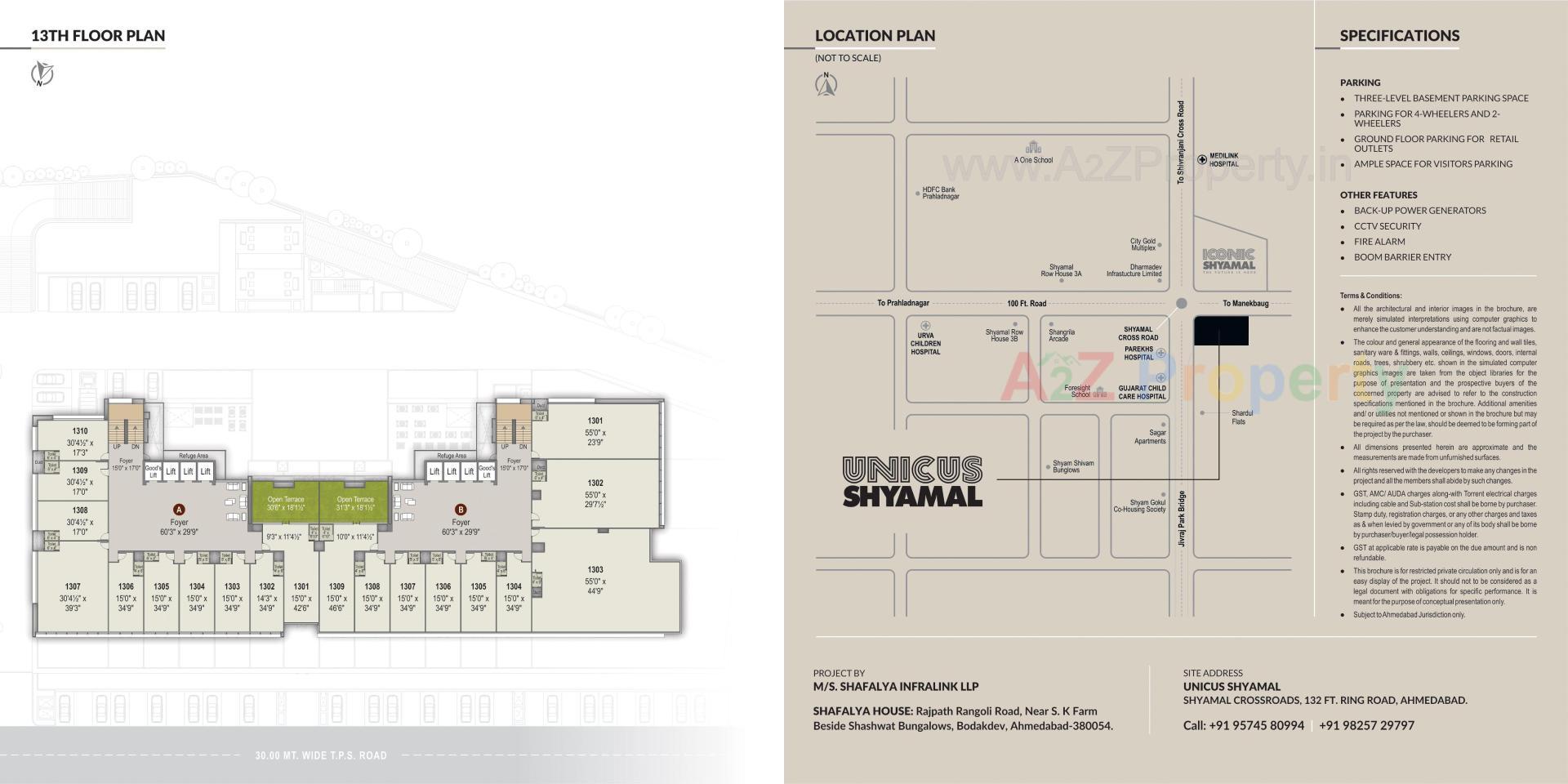 Layout of real estate project Unicus Shyamal located at Vejalpur, Ahmedabad, Gujarat