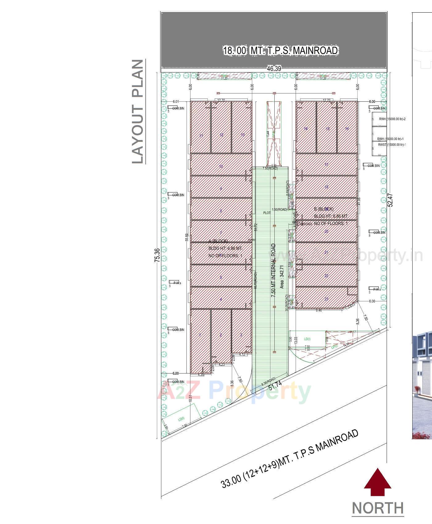 Layout of real estate project Unique Industrial Park located at Ramol, Ahmedabad, Gujarat