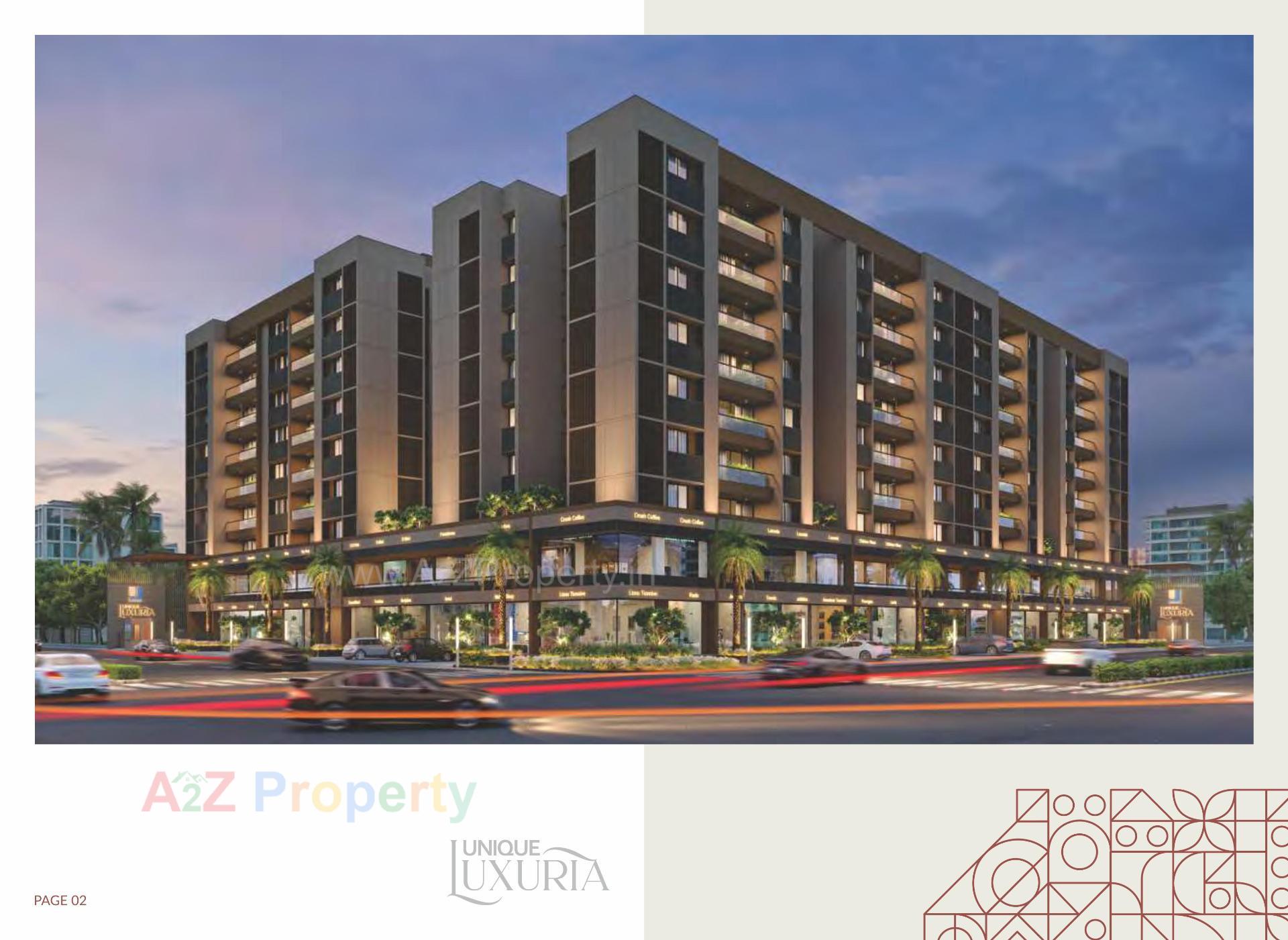 3D Elevation of real estate project Unique Luxuria located at Gota, Ahmedabad, Gujarat