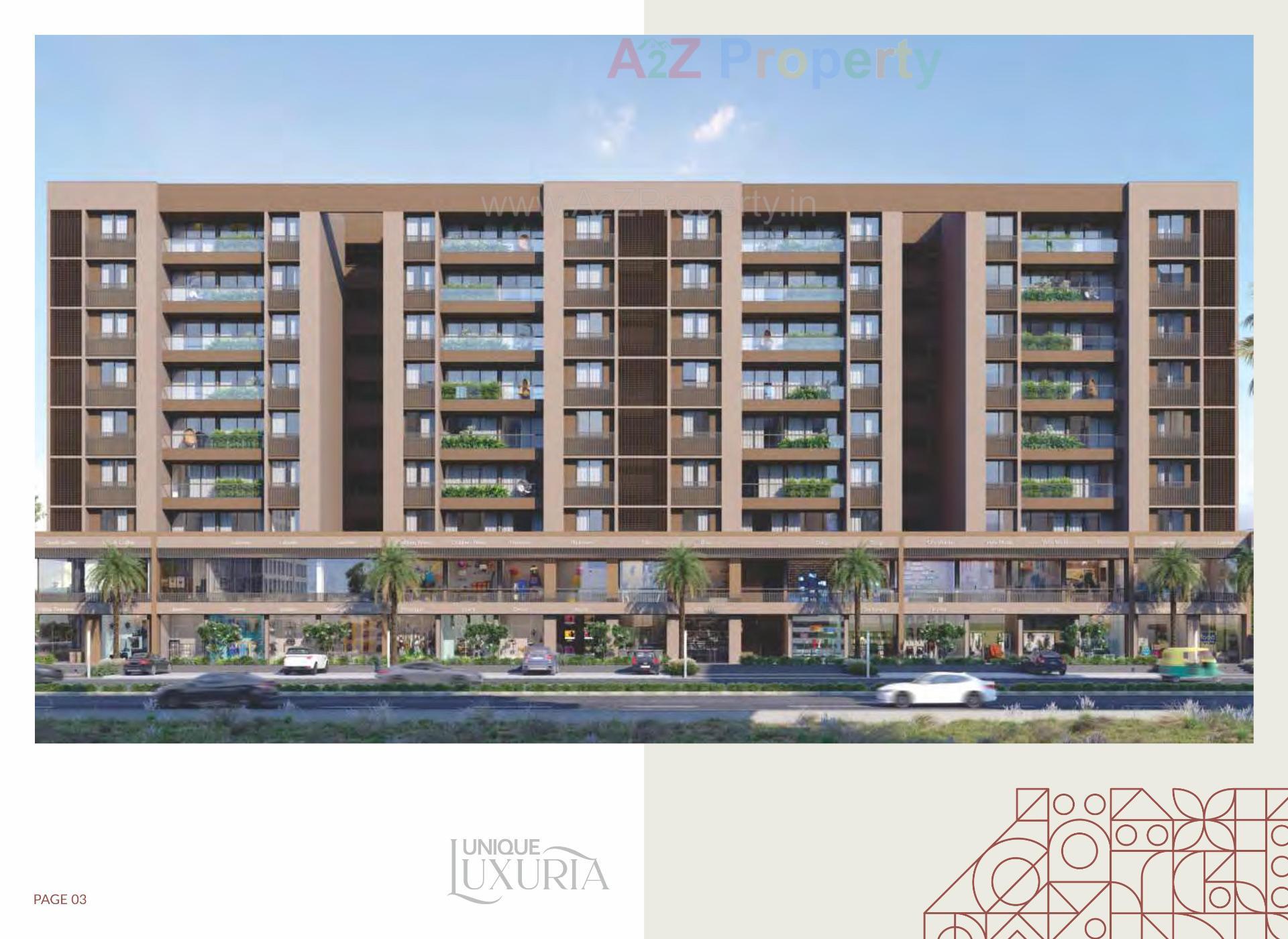 3D Elevation of real estate project Unique Luxuria located at Gota, Ahmedabad, Gujarat