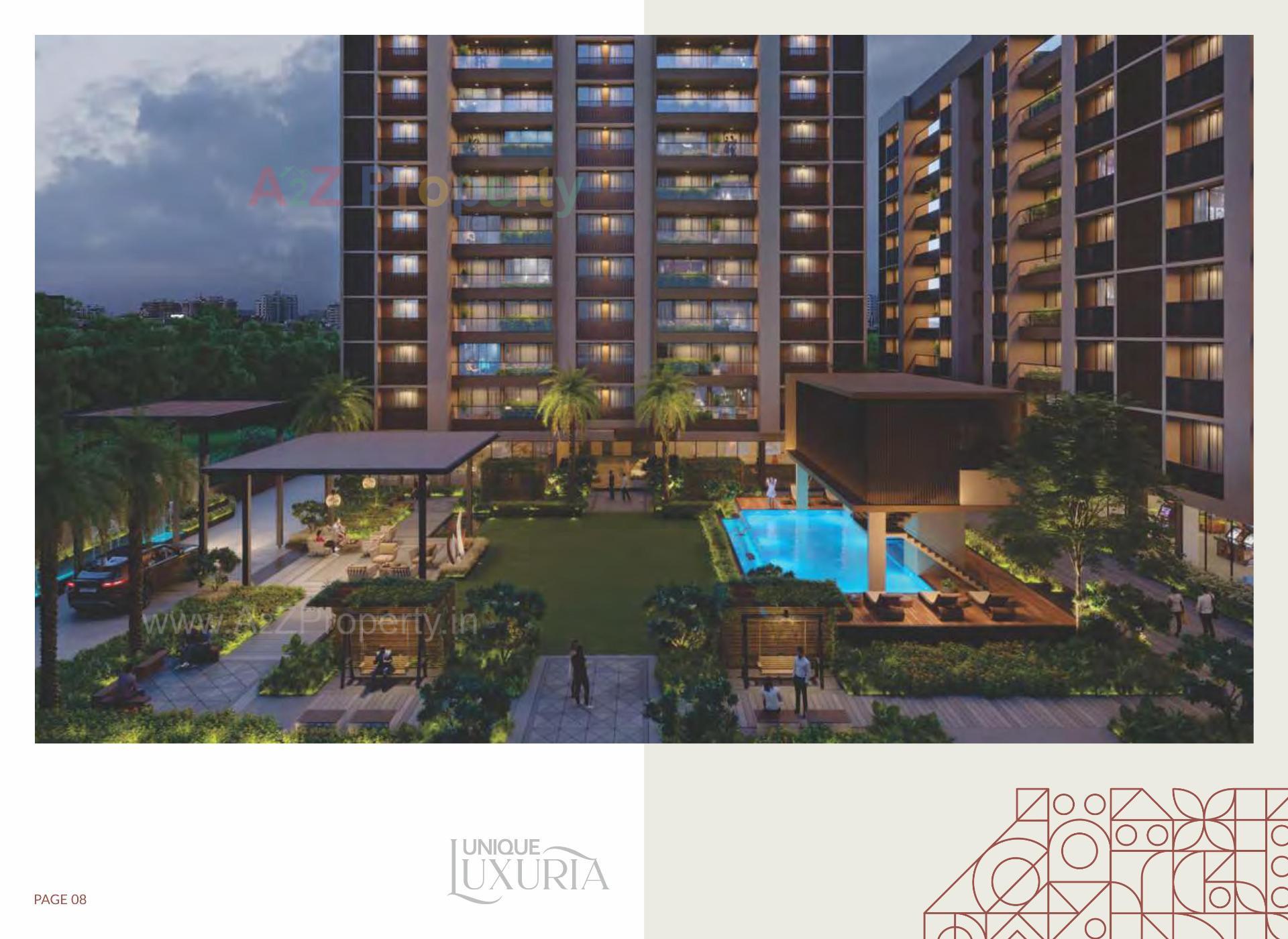 3D Elevation of real estate project Unique Luxuria located at Gota, Ahmedabad, Gujarat
