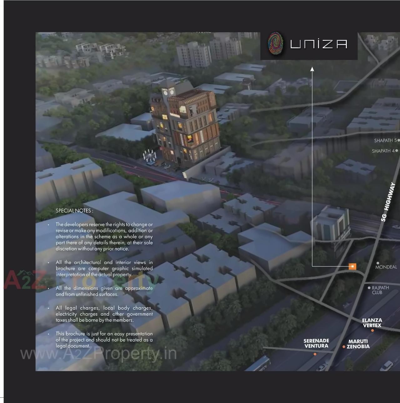 3D Elevation of real estate project Uniza located at Vejalpur, Ahmedabad, Gujarat