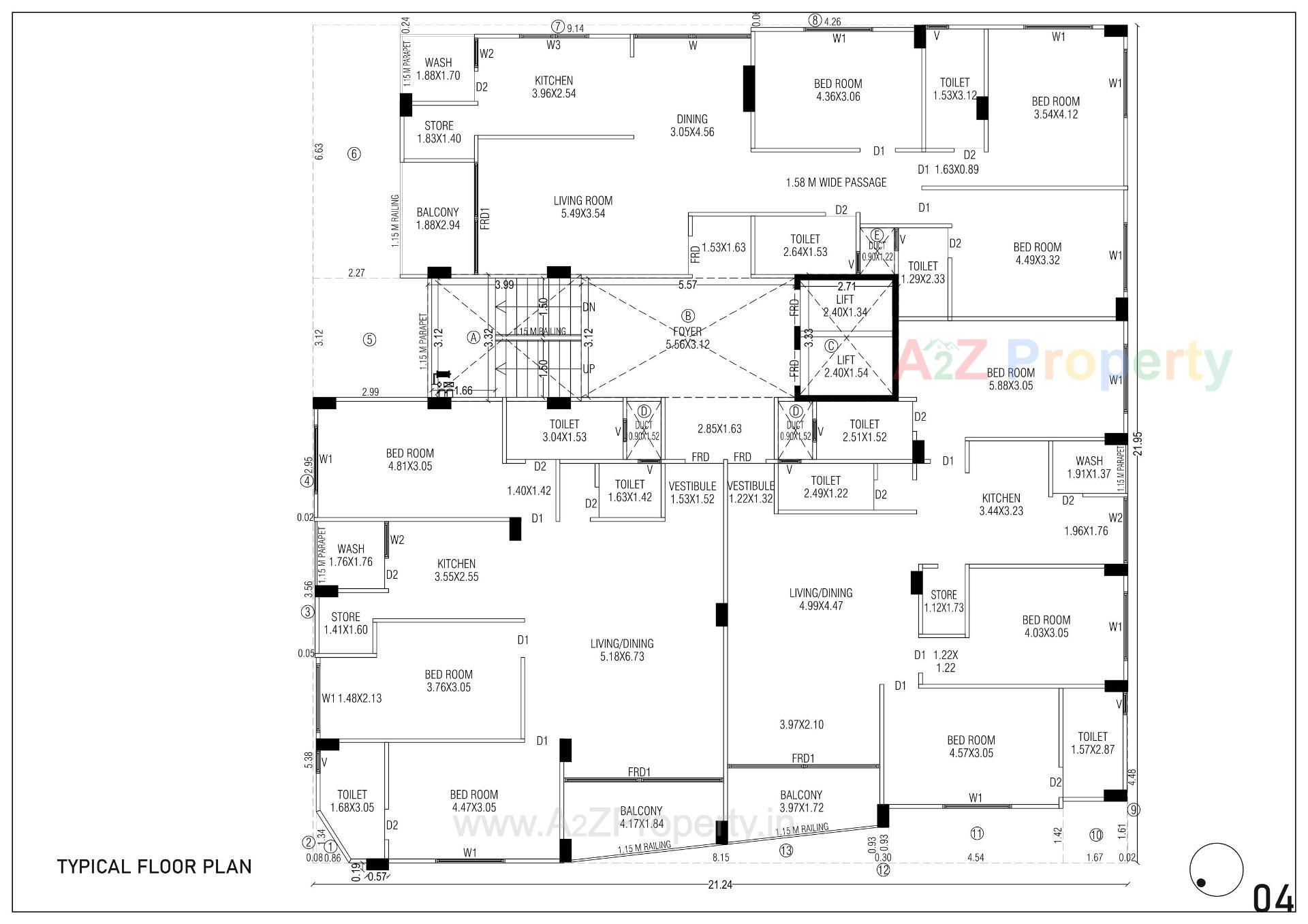 Layout of real estate project Upasana Apartment located at Paldi, Ahmedabad, Gujarat