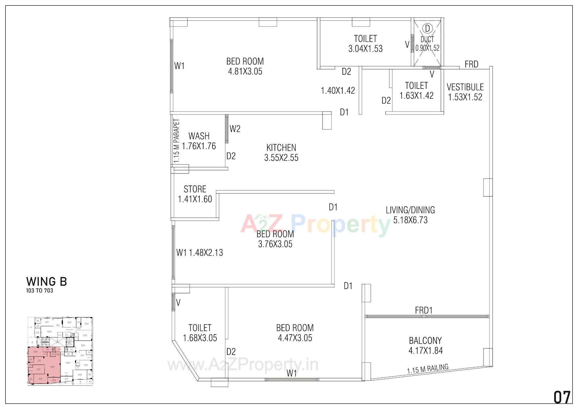 Layout of real estate project Upasana Apartment located at Paldi, Ahmedabad, Gujarat