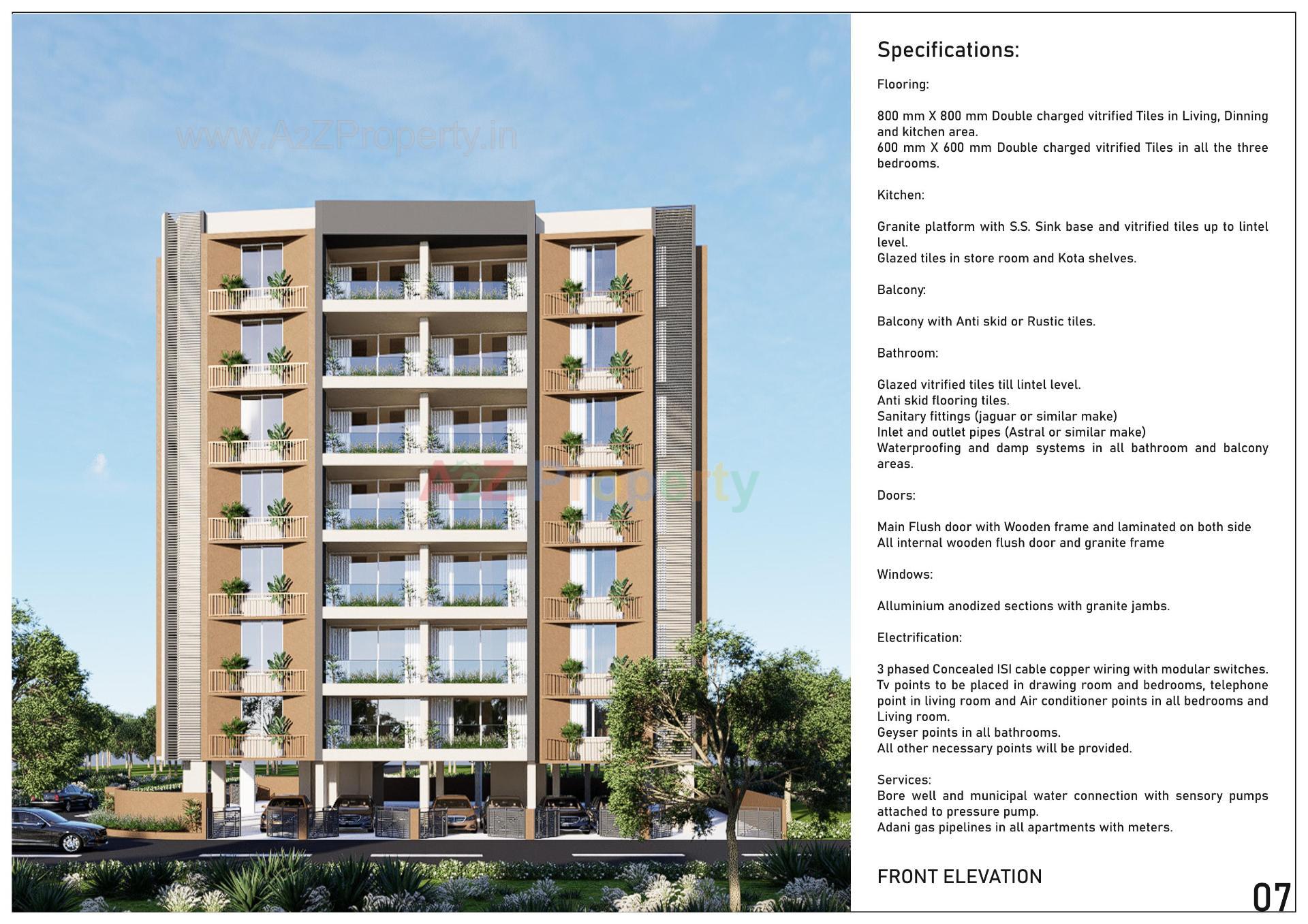 3D Elevation of real estate project Upasana Apartment located at Paldi, Ahmedabad, Gujarat