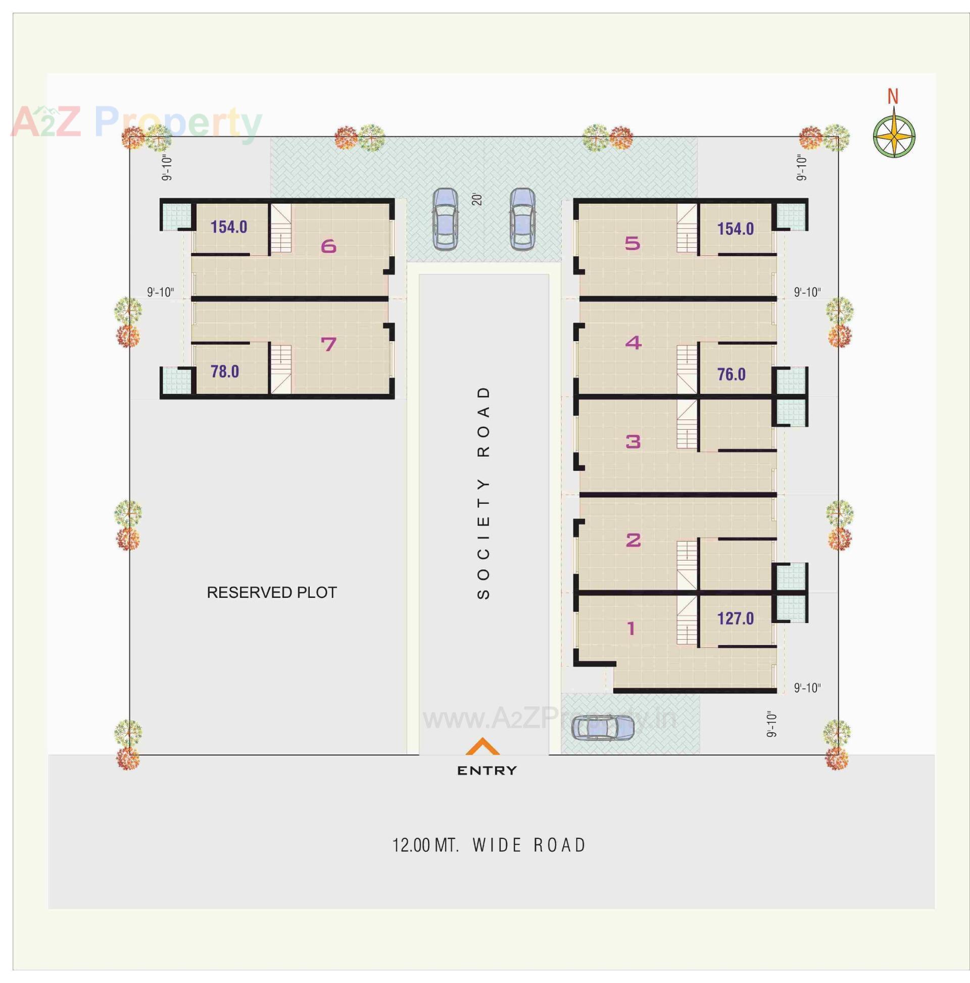 Layout of real estate project Upavan Villa located at Laxmipura, Ahmedabad, Gujarat