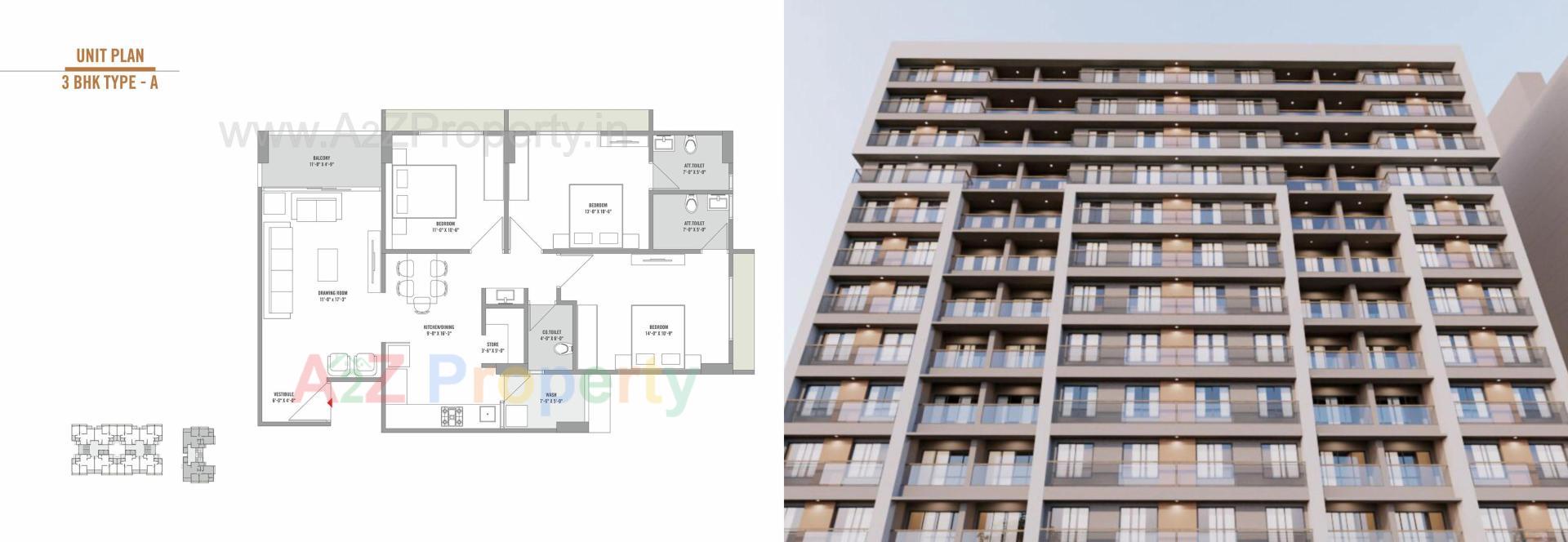 3D Elevation of real estate project Utsav Aalayam located at Wadaj, Ahmedabad, Gujarat