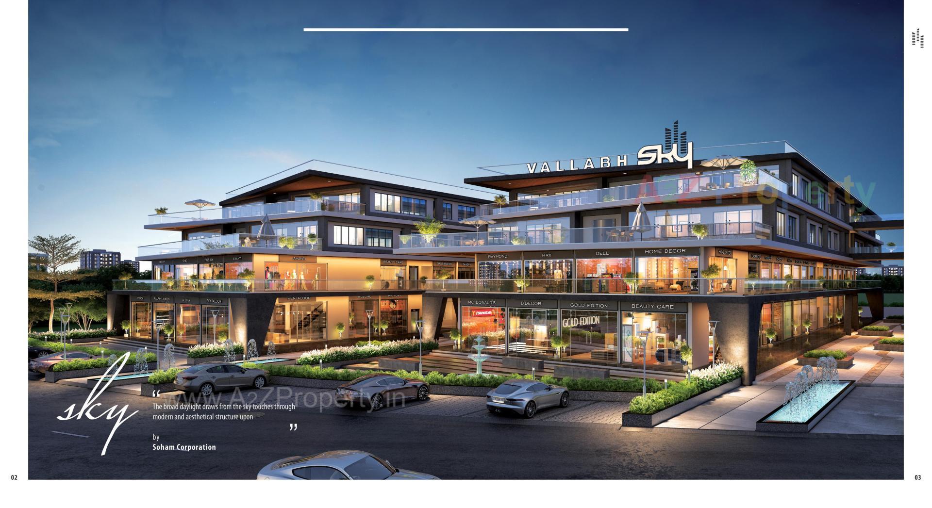 3D Elevation of real estate project Vallabh Sky located at Hansalpur, Ahmedabad, Gujarat