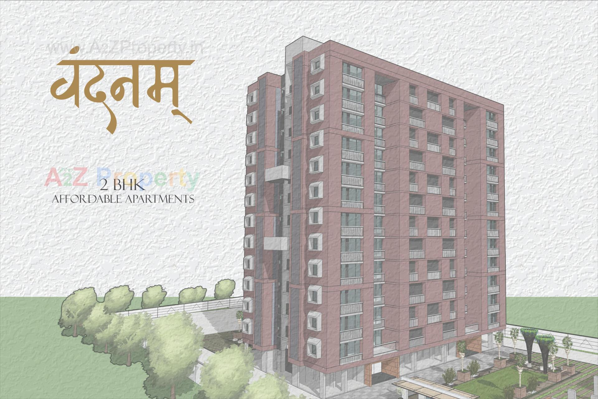 3D Elevation of real estate project Vandanam located at Jagatpur, Ahmedabad, Gujarat