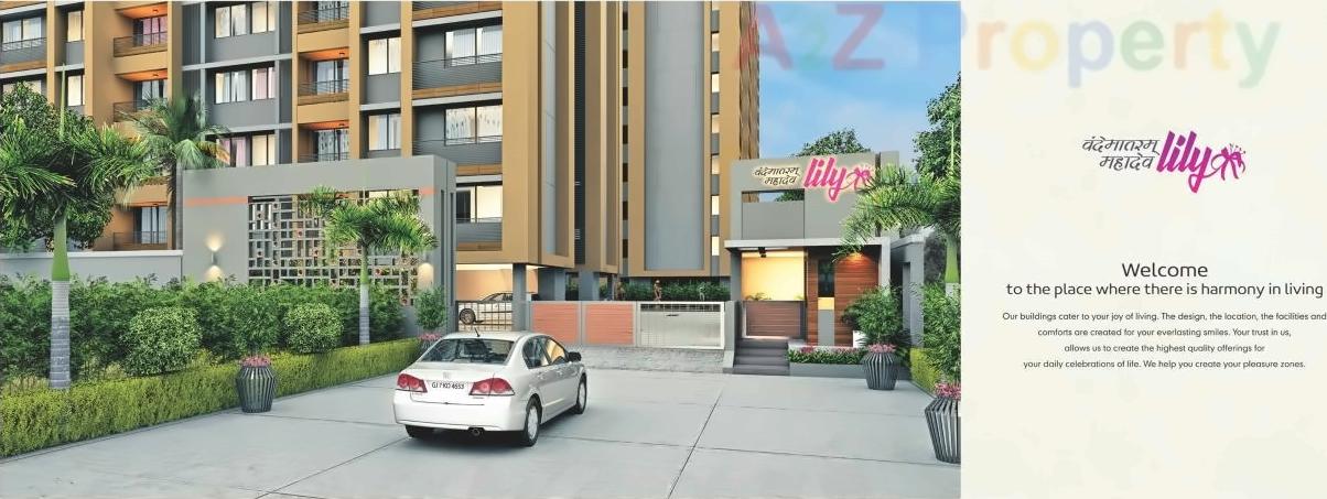 3D Elevation of real estate project Vandemataram Mahadev Lily located at Rajpur--hirpur, Ahmedabad, Gujarat