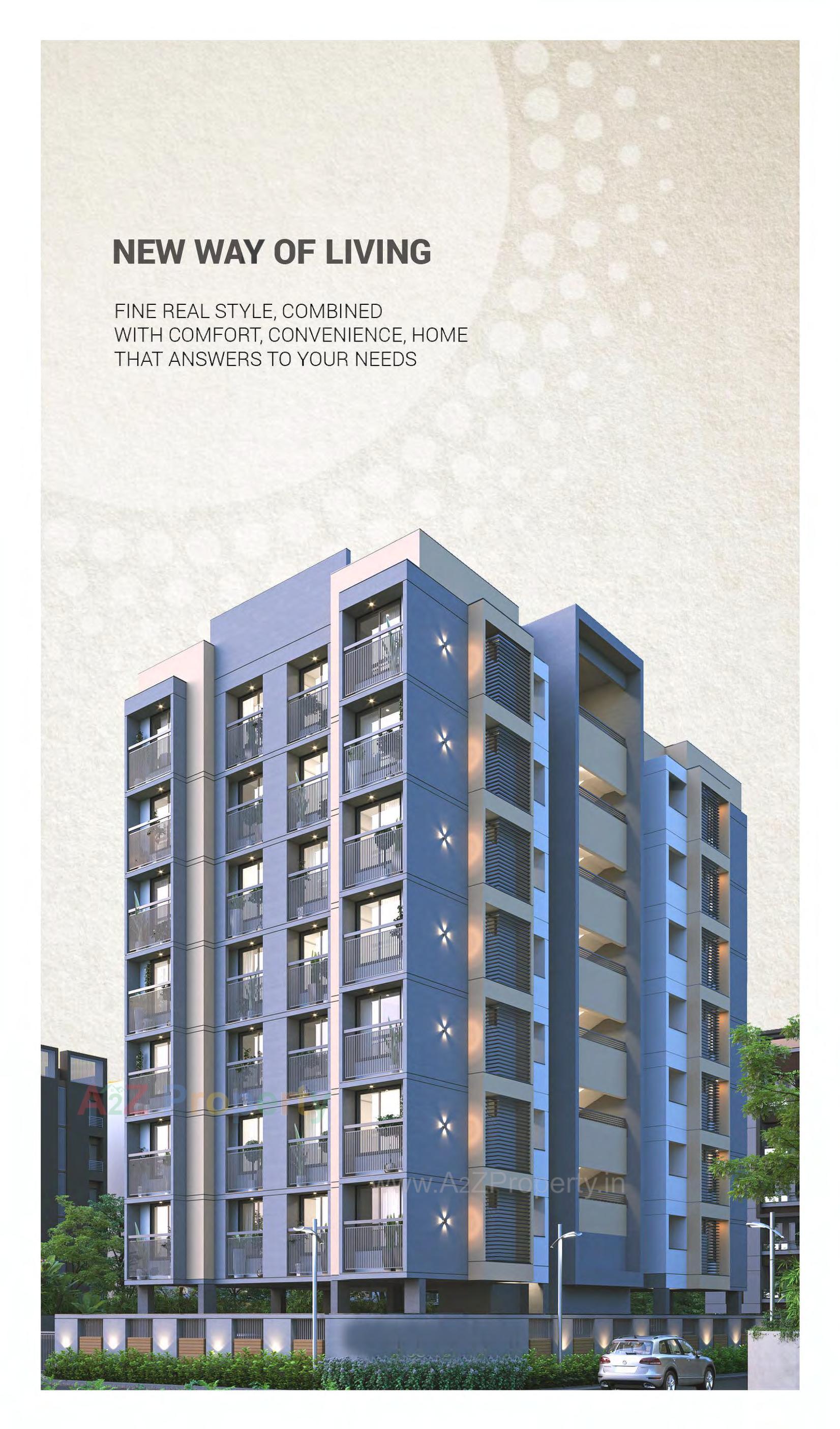 3D Elevation of real estate project Vatsal Residency located at Ghuma, Ahmedabad, Gujarat