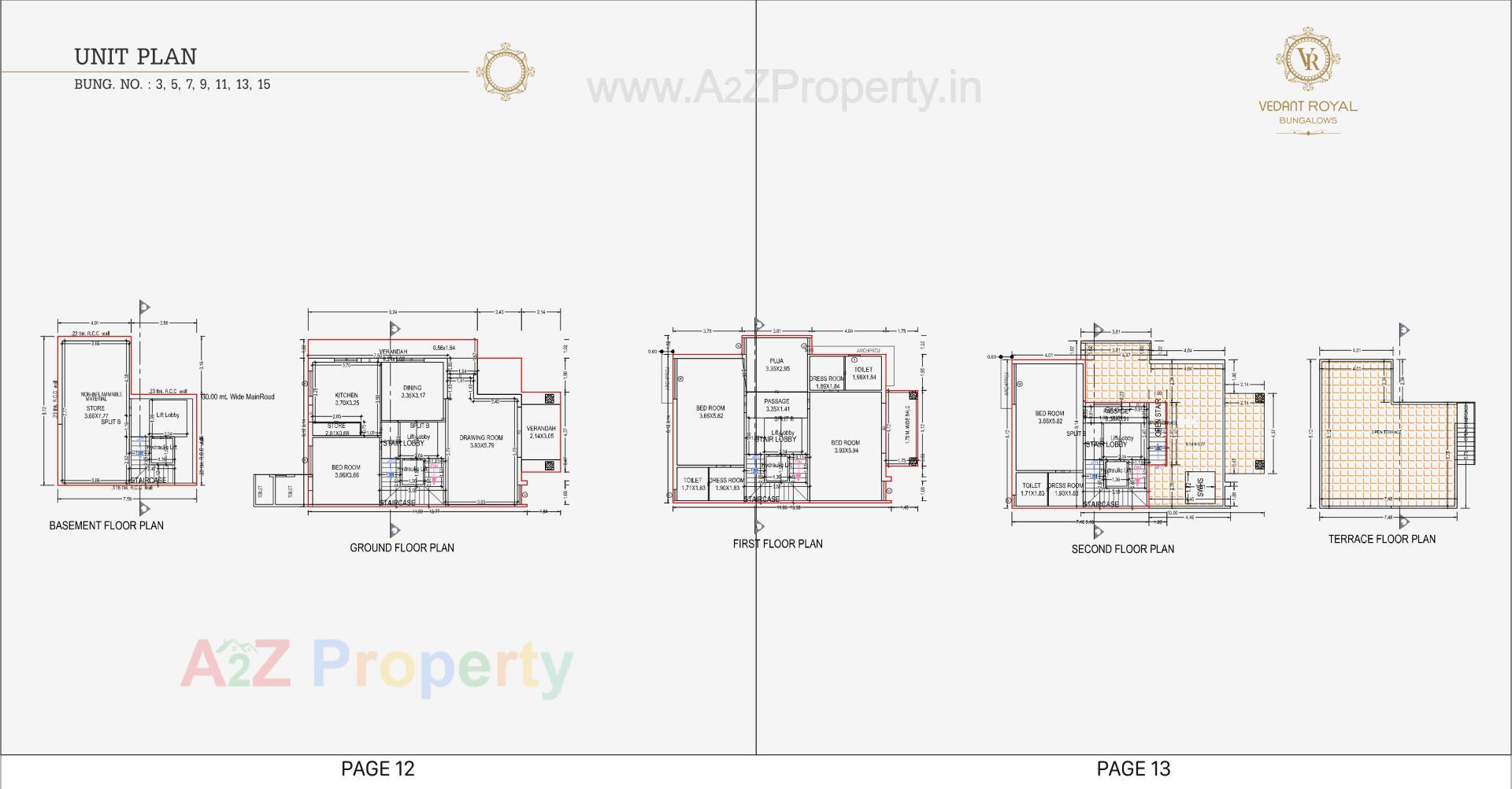 Layout of real estate project Vedant Royal Bungalows located at Vastral, Ahmedabad, Gujarat