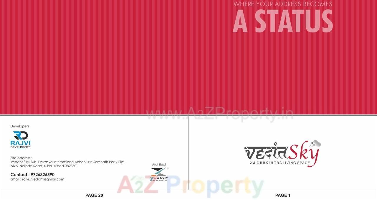  of real estate project Vedant Sky located at Nikol, Ahmedabad, Gujarat