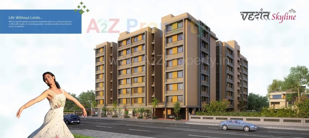 3D Elevation of real estate project Vedant Skyline located at Vastral, Ahmedabad, Gujarat