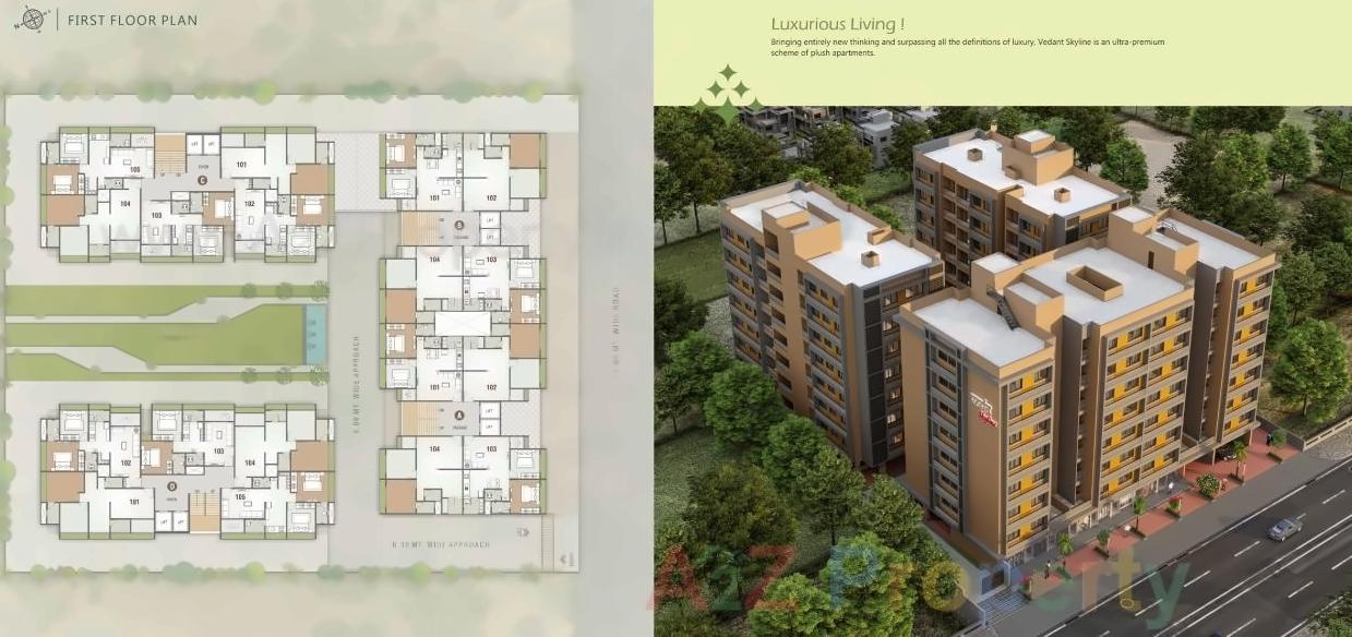 Layout of real estate project Vedant Skyline located at Vastral, Ahmedabad, Gujarat