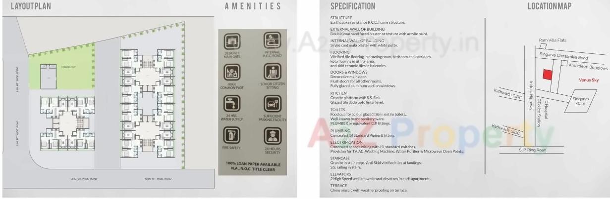 Layout of real estate project Venus Sky located at Singrva, Ahmedabad, Gujarat