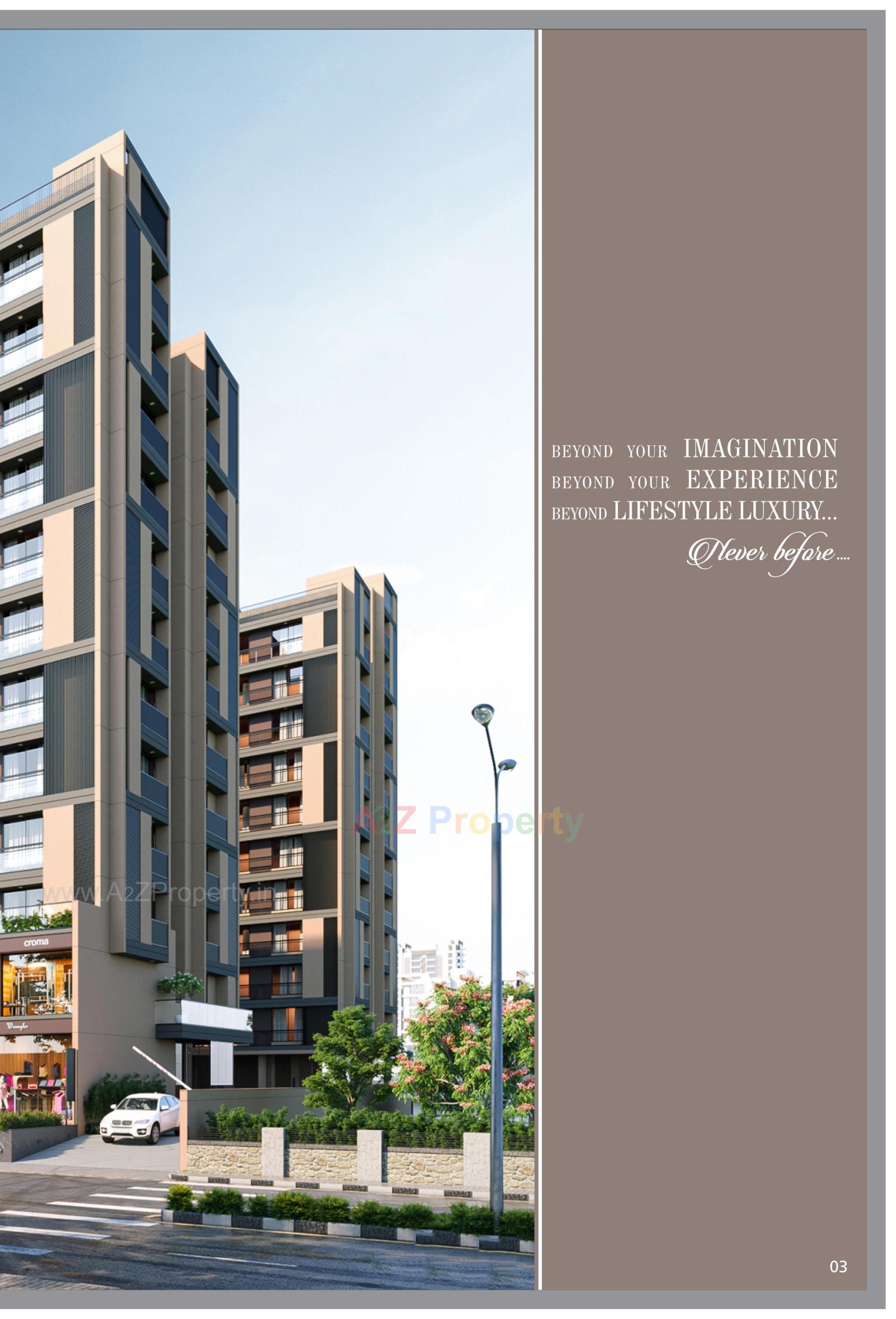 3D Elevation of real estate project Viaan Skyrise located at Vinzol, Ahmedabad, Gujarat