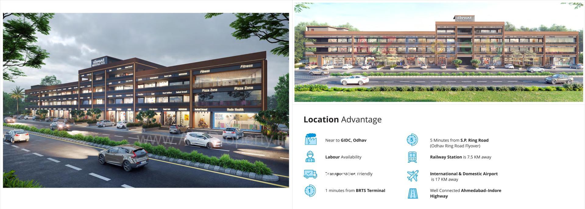 3D Elevation of real estate project Vibrant Industrial Park located at Odhav, Ahmedabad, Gujarat