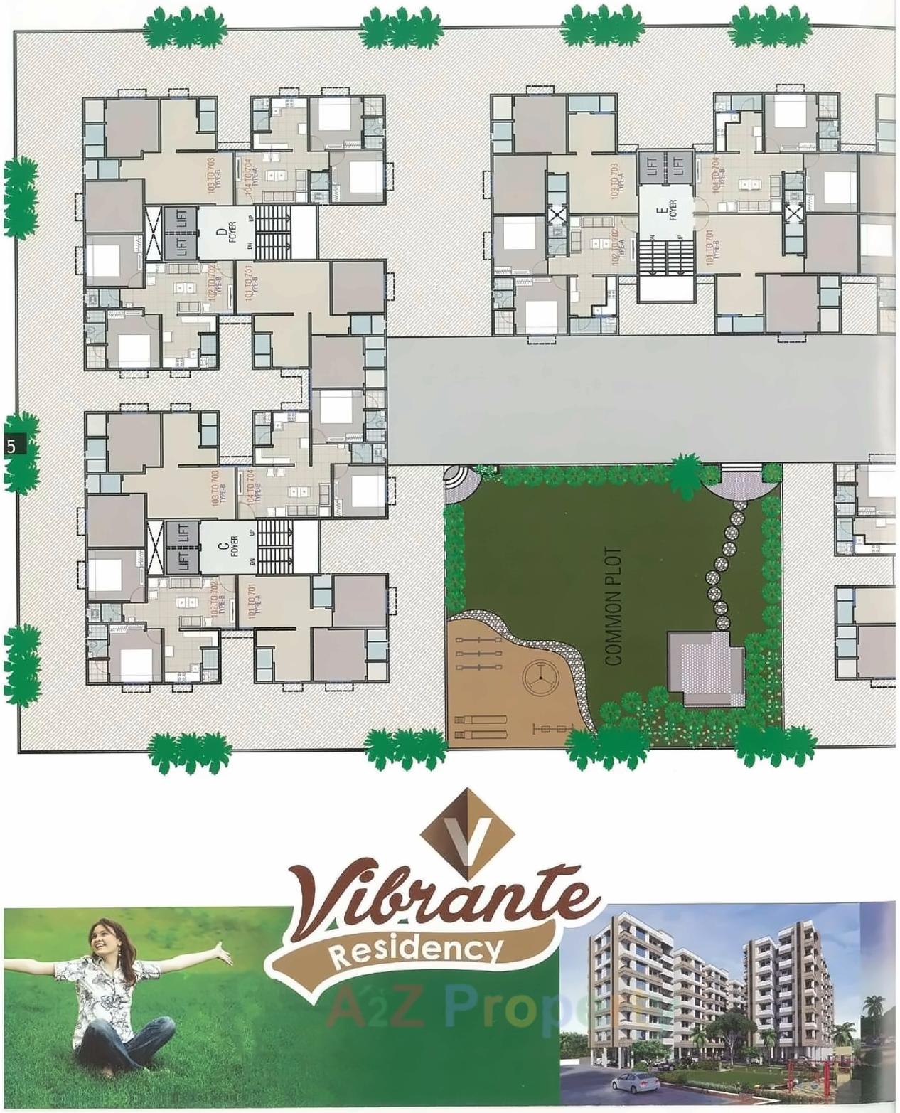 Layout of real estate project Vibrant Residency located at Naroda, Ahmedabad, Gujarat