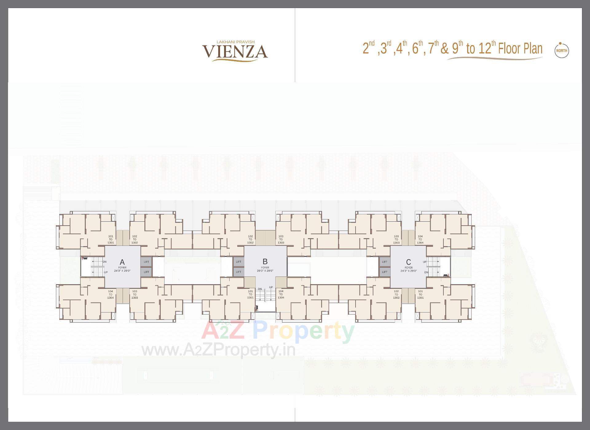 Layout of real estate project Vienza located at Ognaj, Ahmedabad, Gujarat