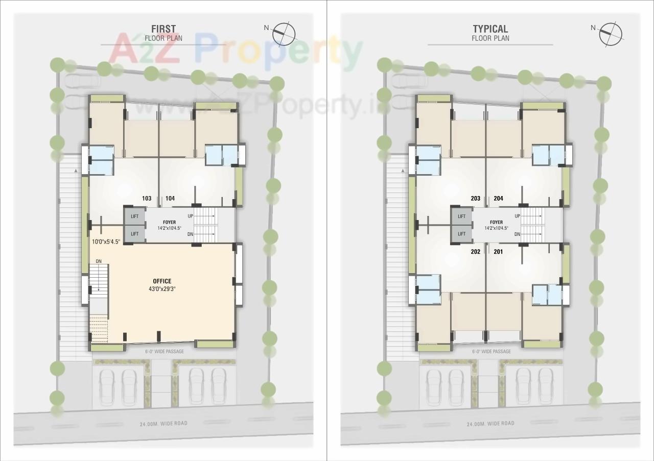 Layout of real estate project Viihaan Avenue located at Chandkheda, Ahmedabad, Gujarat