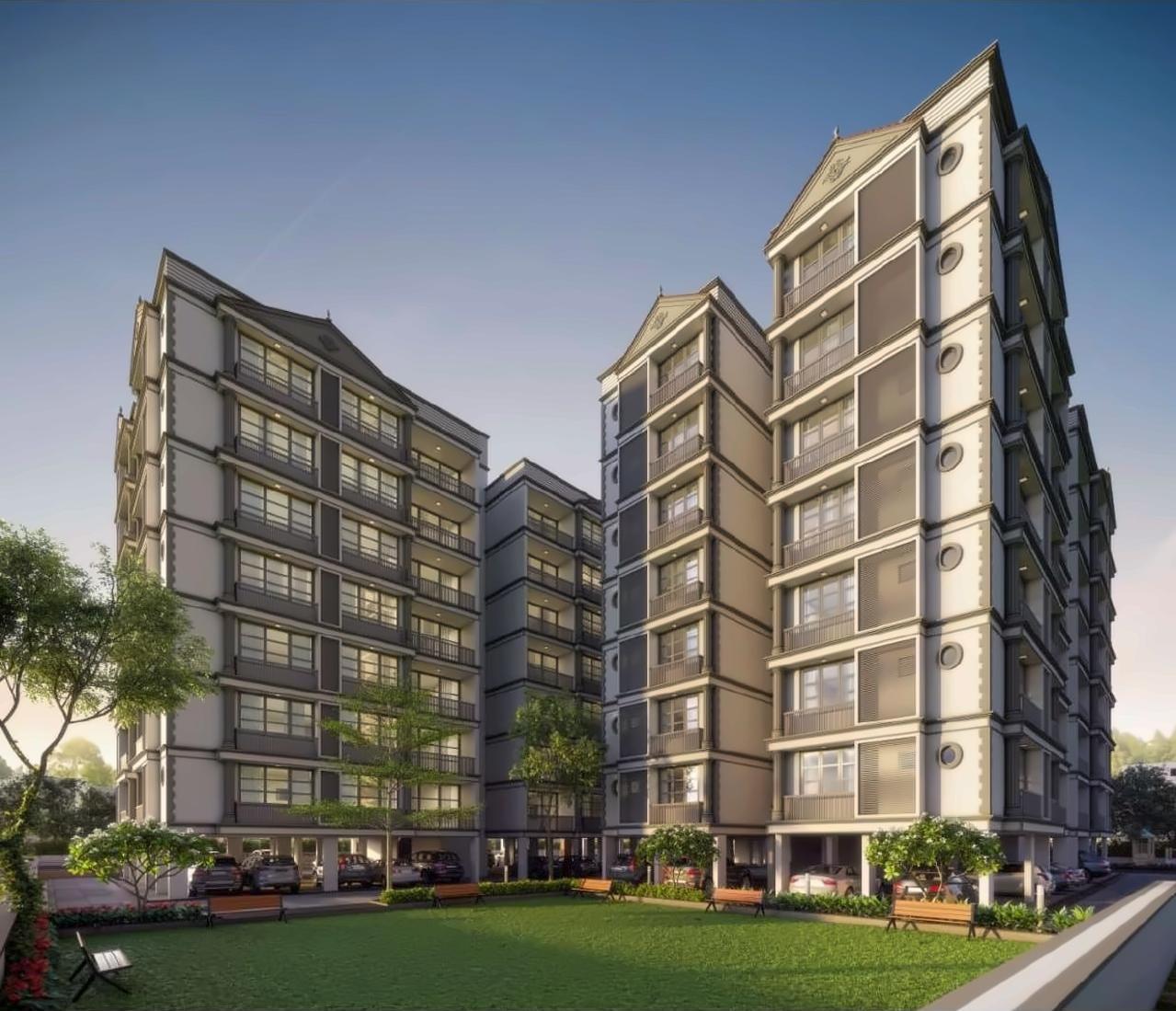 3D Elevation of real estate project Vikas located at Muthiya, Ahmedabad, Gujarat