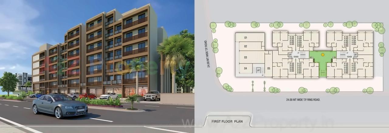 Layout of real estate project Vinayak Exotica located at Sanand, Ahmedabad, Gujarat