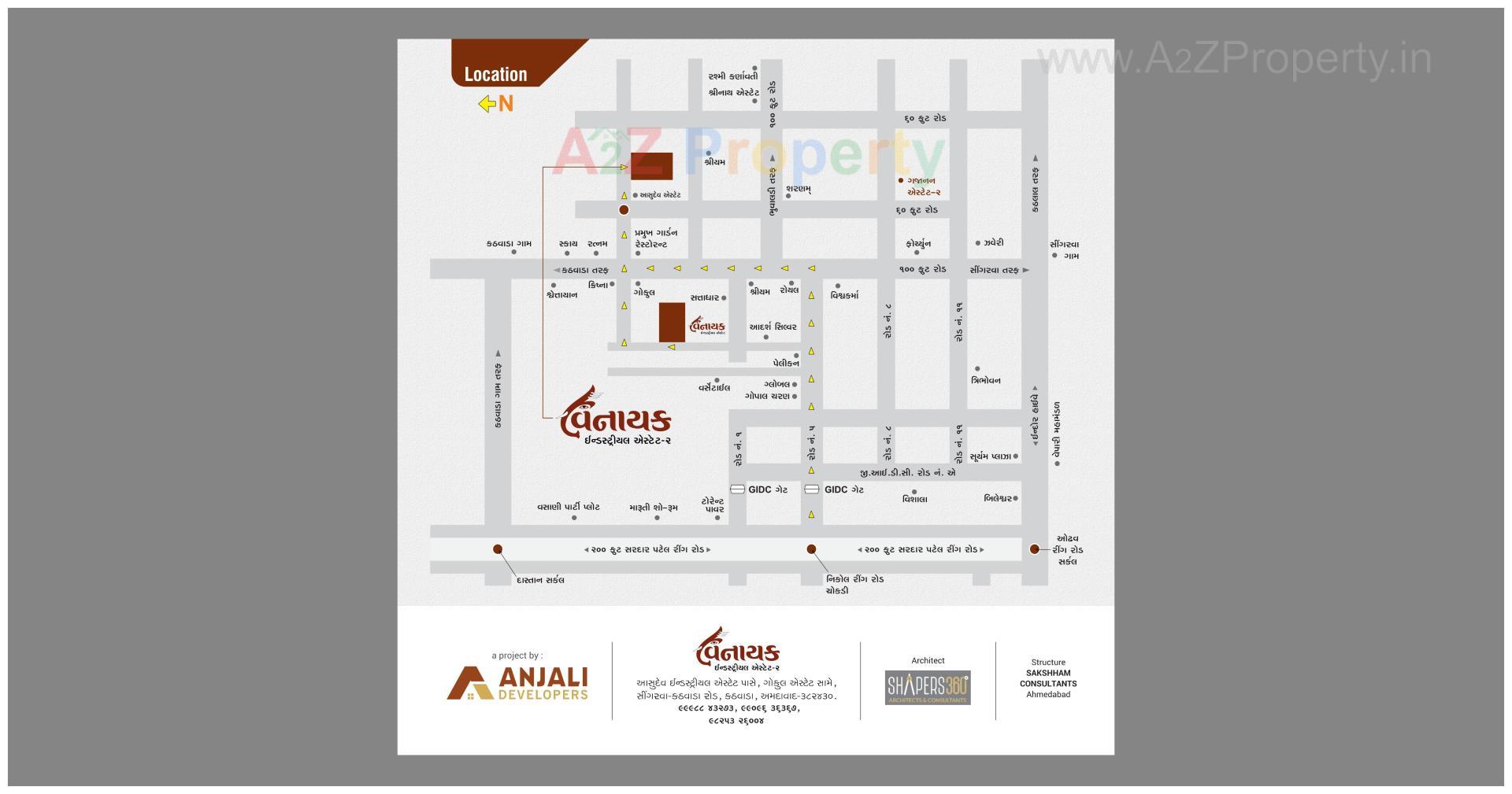 Layout of real estate project Vinayak Industrial Estate located at Kathwada, Ahmedabad, Gujarat