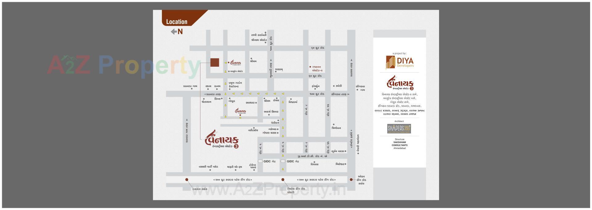 Layout of real estate project Vinayak Industrial Estate located at Kathwada, Ahmedabad, Gujarat