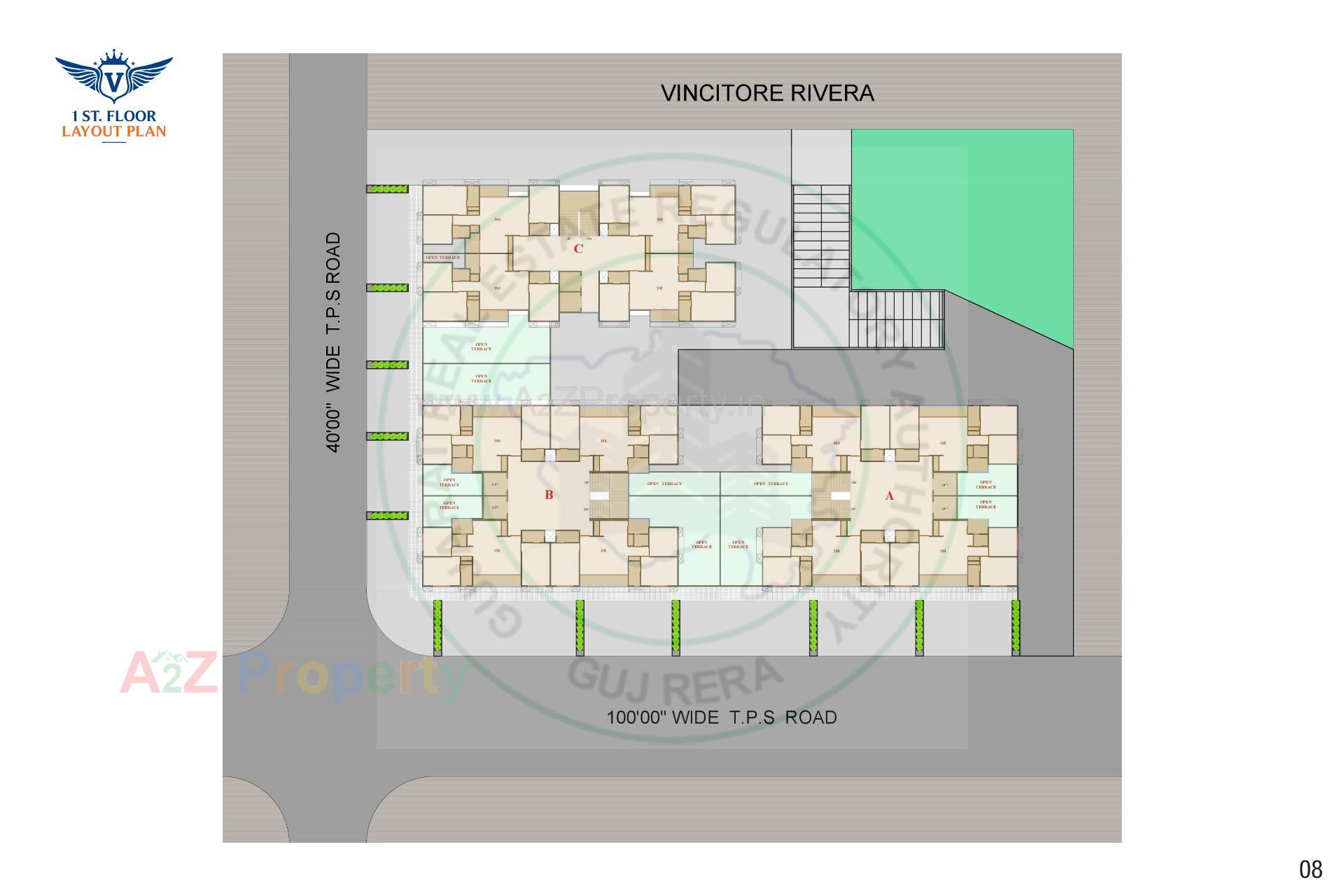 Layout of real estate project Vincitore Rivera located at Vastral, Ahmedabad, Gujarat