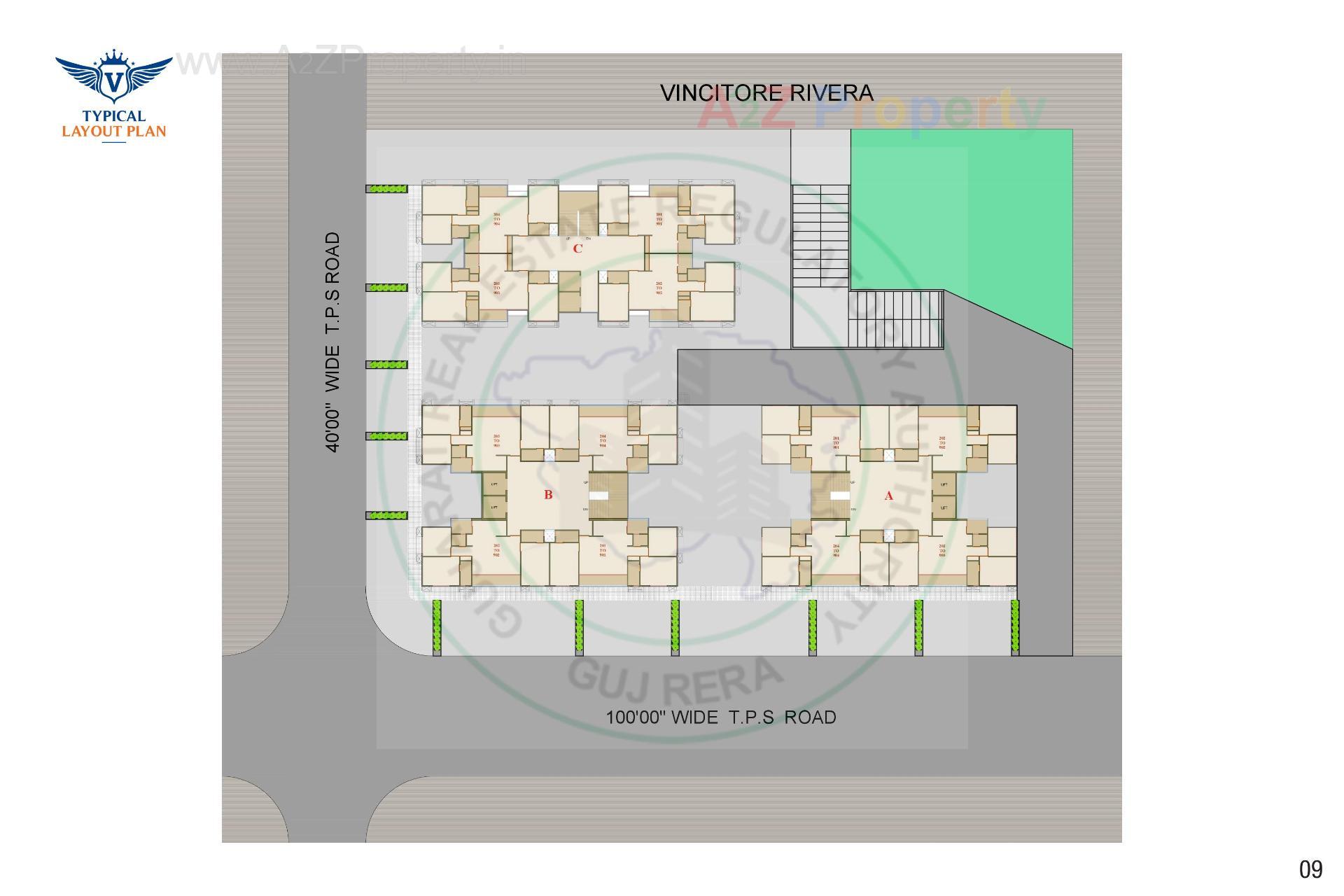 Layout of real estate project Vincitore Rivera located at Vastral, Ahmedabad, Gujarat