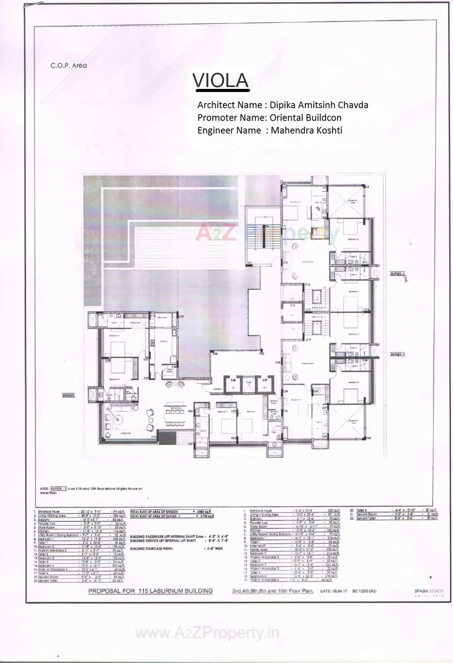 Layout of real estate project Viola located at Makarba, Ahmedabad, Gujarat