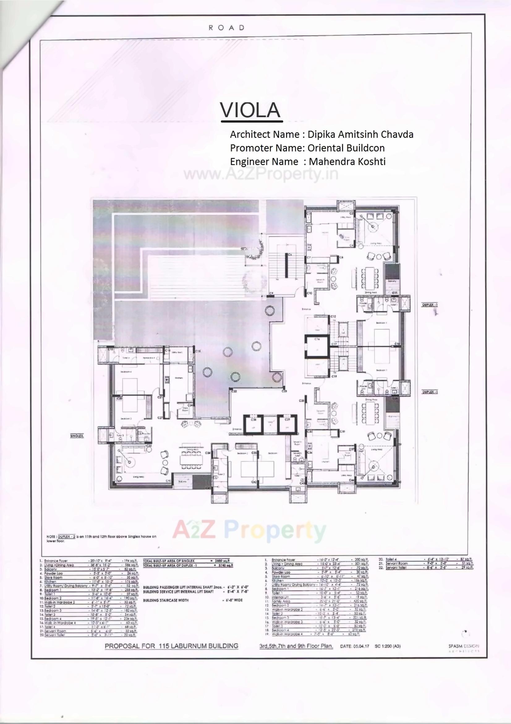 Layout of real estate project Viola located at Makarba, Ahmedabad, Gujarat