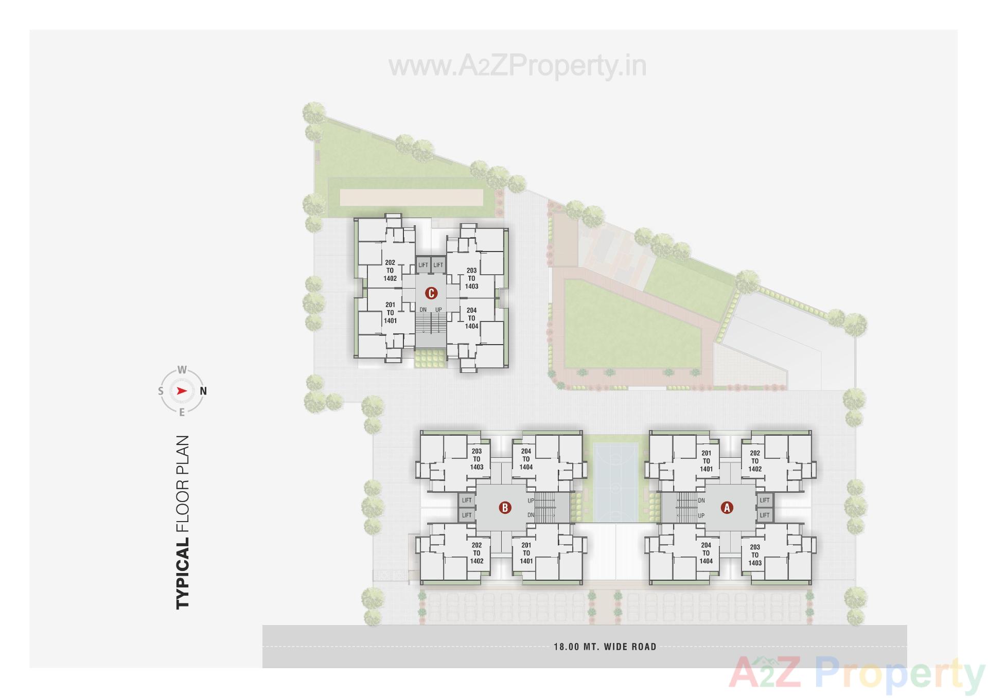 Layout of real estate project Vishakha Eliana located at Tragad, Ahmedabad, Gujarat
