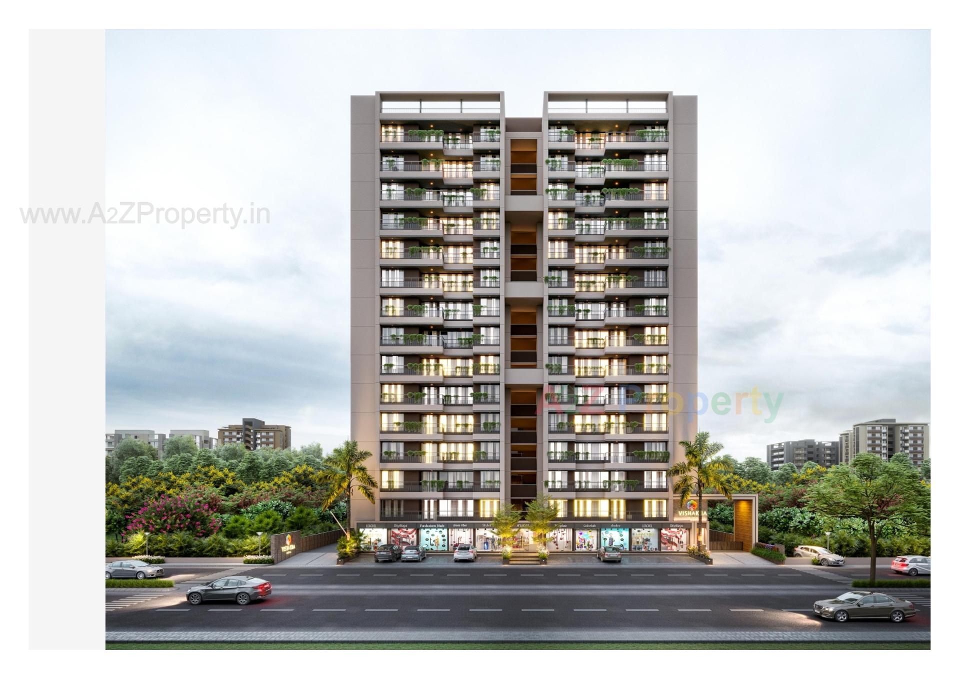 3D Elevation of real estate project Vishakha Olivia located at Ghatlodia, Ahmedabad, Gujarat
