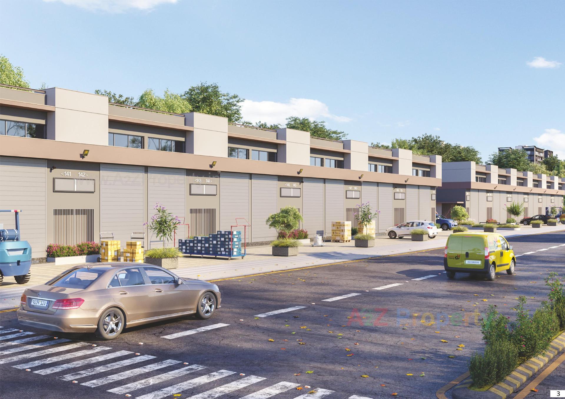 3D Elevation of real estate project Vishala Platinum Industrial Estate located at Odhav, Ahmedabad, Gujarat