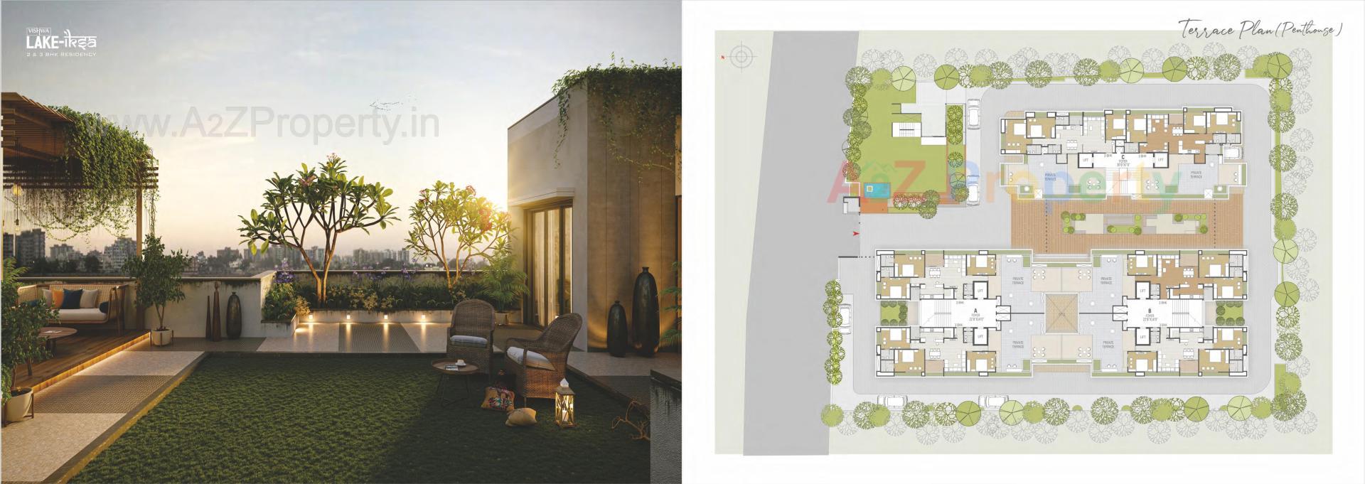 3D Elevation of real estate project Vishwa Lake Iksa located at Memnagar, Ahmedabad, Gujarat