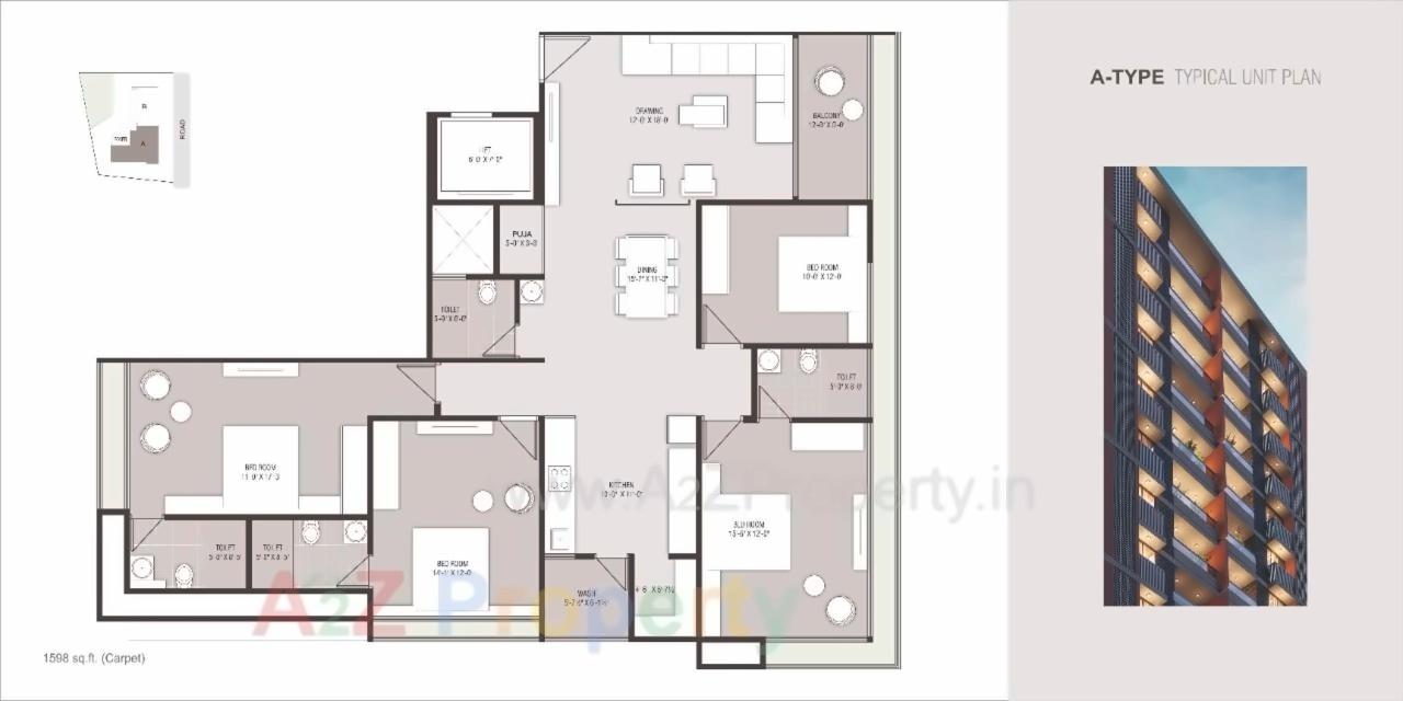 Layout of real estate project Vishwa Opulence located at Memnagar, Ahmedabad, Gujarat