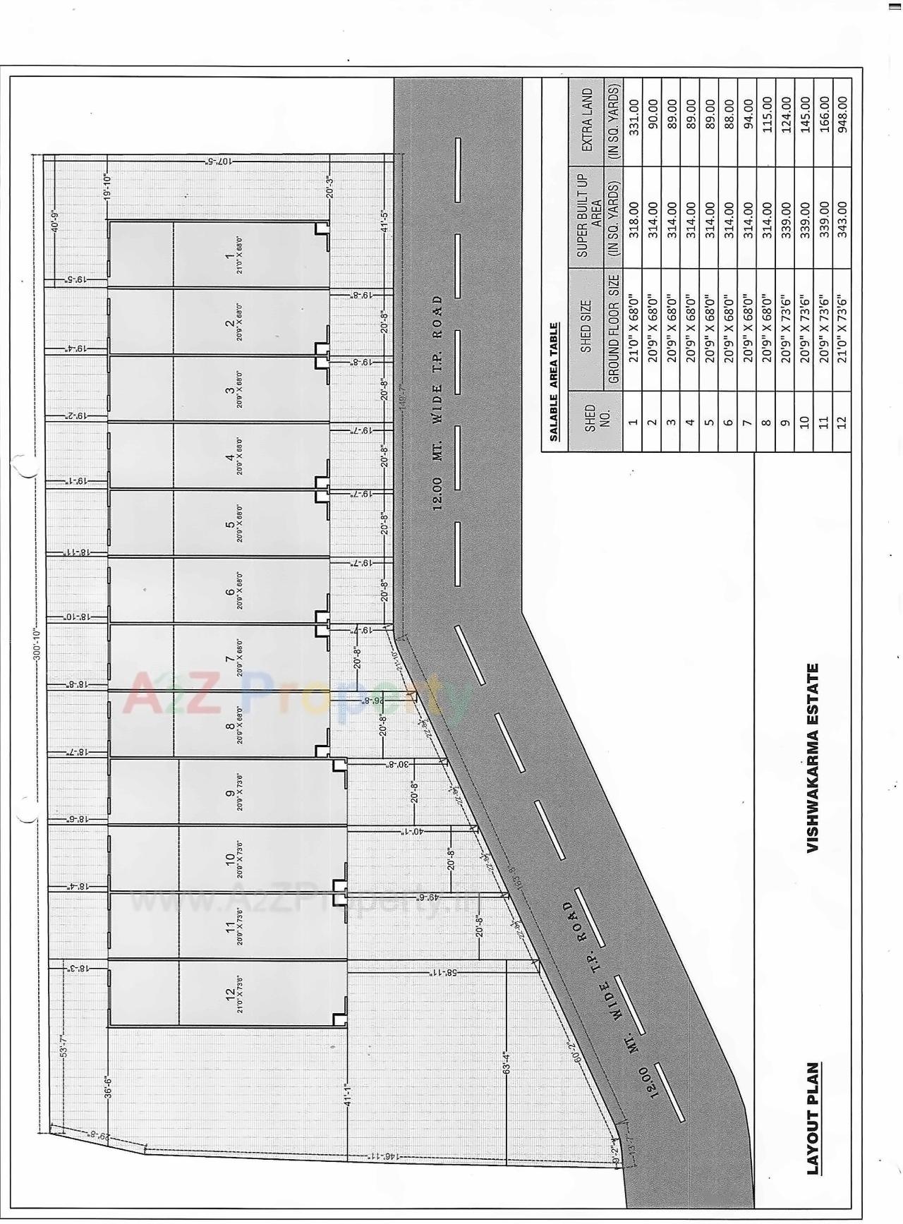 Layout of real estate project Vishwakarma Estate located at Kathwada, Ahmedabad, Gujarat