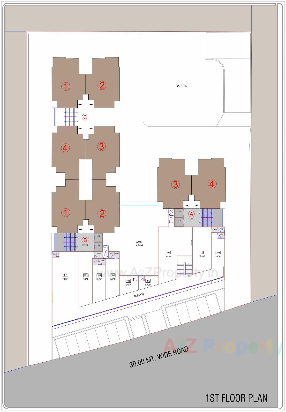 Layout of real estate project Vishwanath Samam located at Shela, Ahmedabad, Gujarat