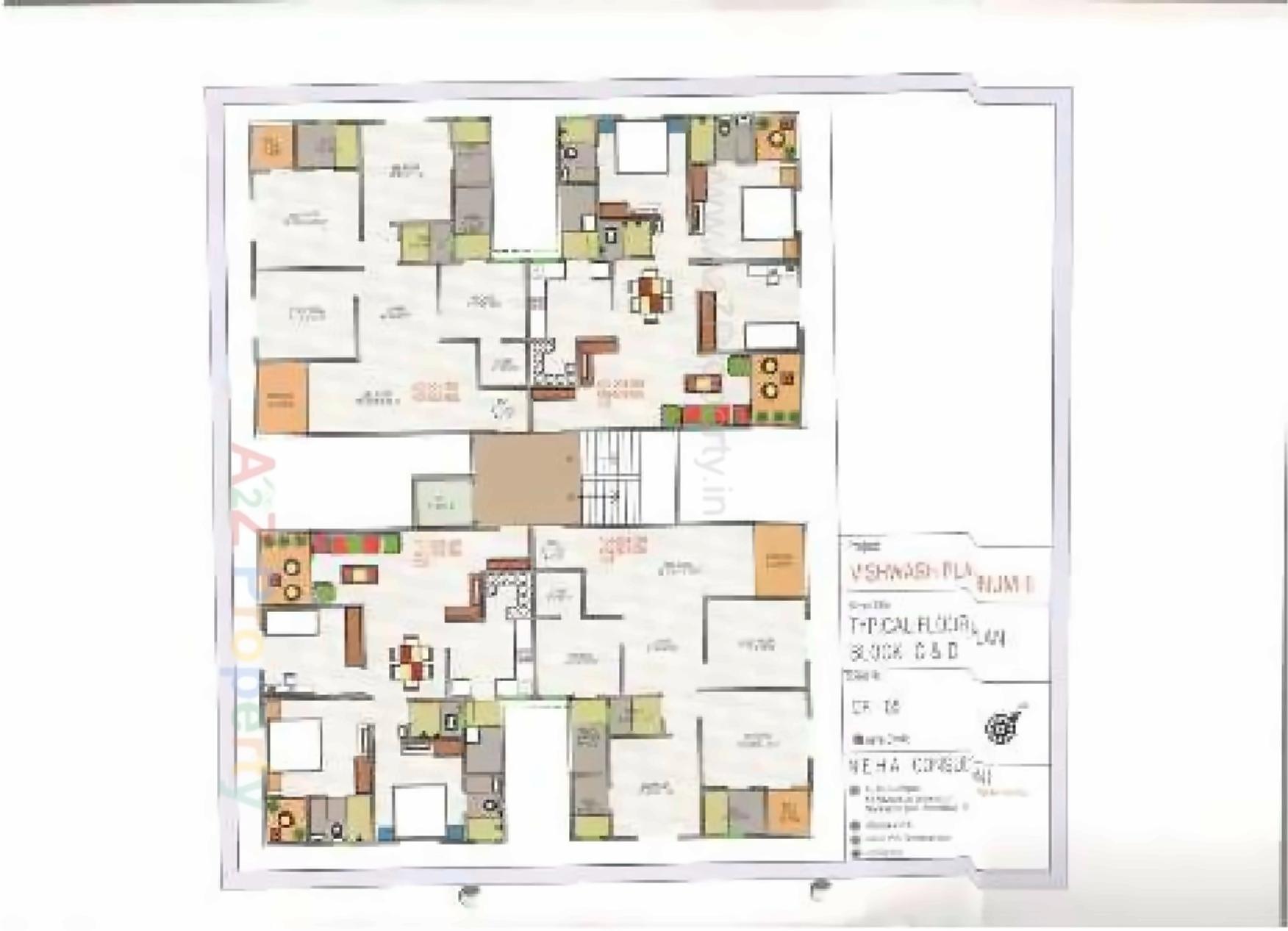 Layout of real estate project Vishwas Platinum located at Ognaj, Ahmedabad, Gujarat
