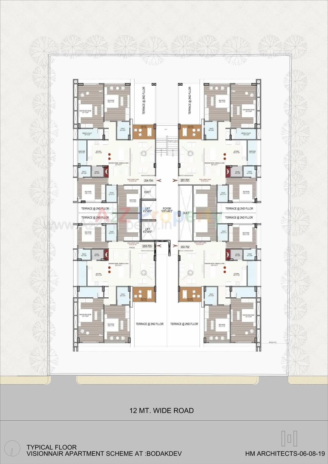 Layout of real estate project Visionnair located at Bodakdev, Ahmedabad, Gujarat